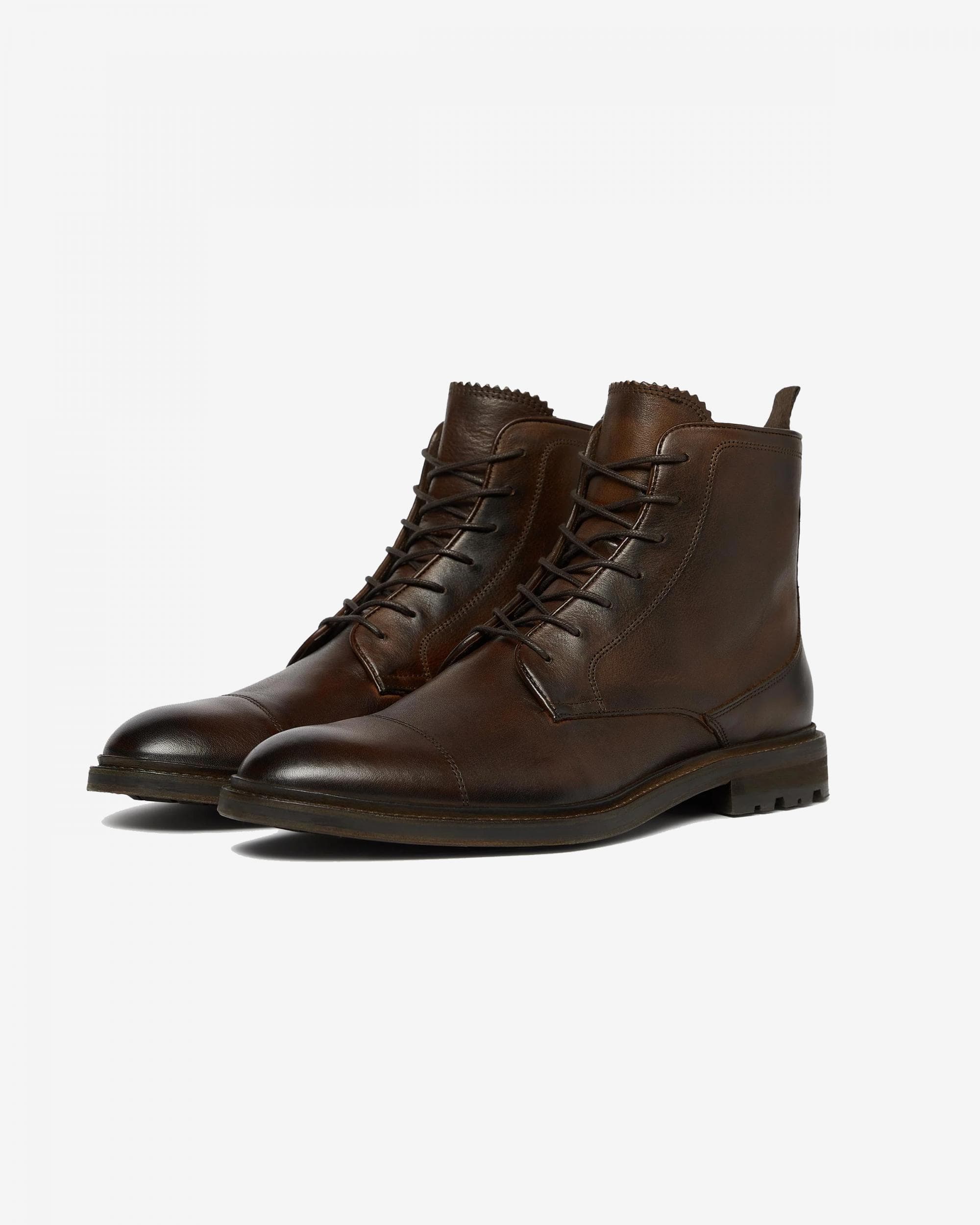 Oliver Sweeney Chaves Mens Leather Derby Boots - Dark Brown - Size UK 10