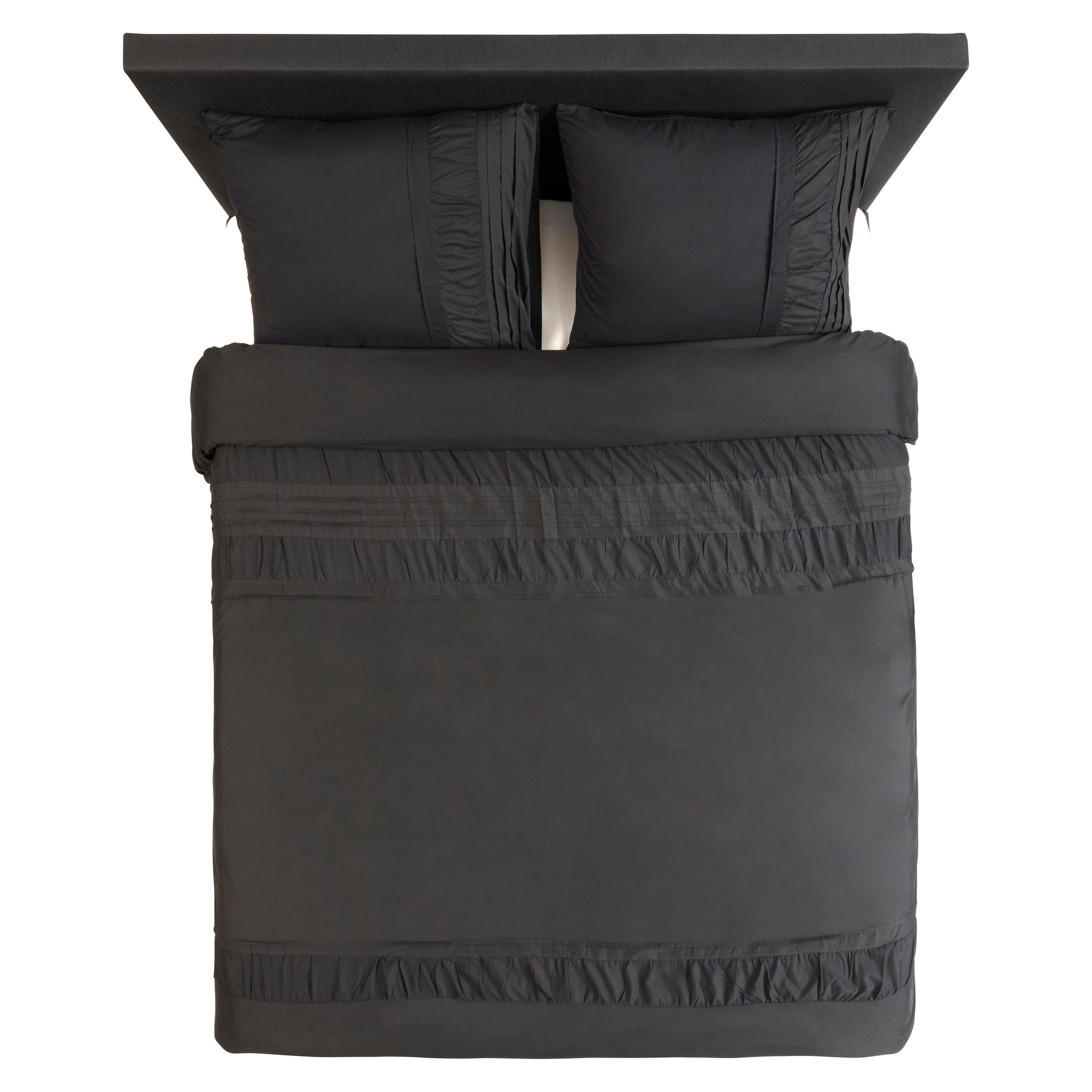 Zydante Dekbedovertrek - Hotel Home Collection - – Microlinnen – Luxe Hotel Look – Ademend en Vochtregulerend – Comfortabel Beddengoed - Plymouth - Zwart / 200x200