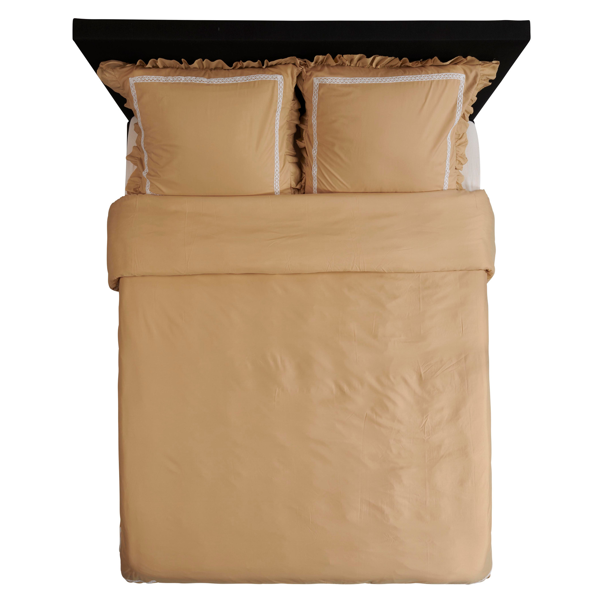 Zydante Dekbedovertrek - Hotel Home Collection – Microlinnen – Luxe Hotel Look – Ademend en Vochtregulerend – Comfortabel Beddengoed - Dorothy - Zand / 200x140