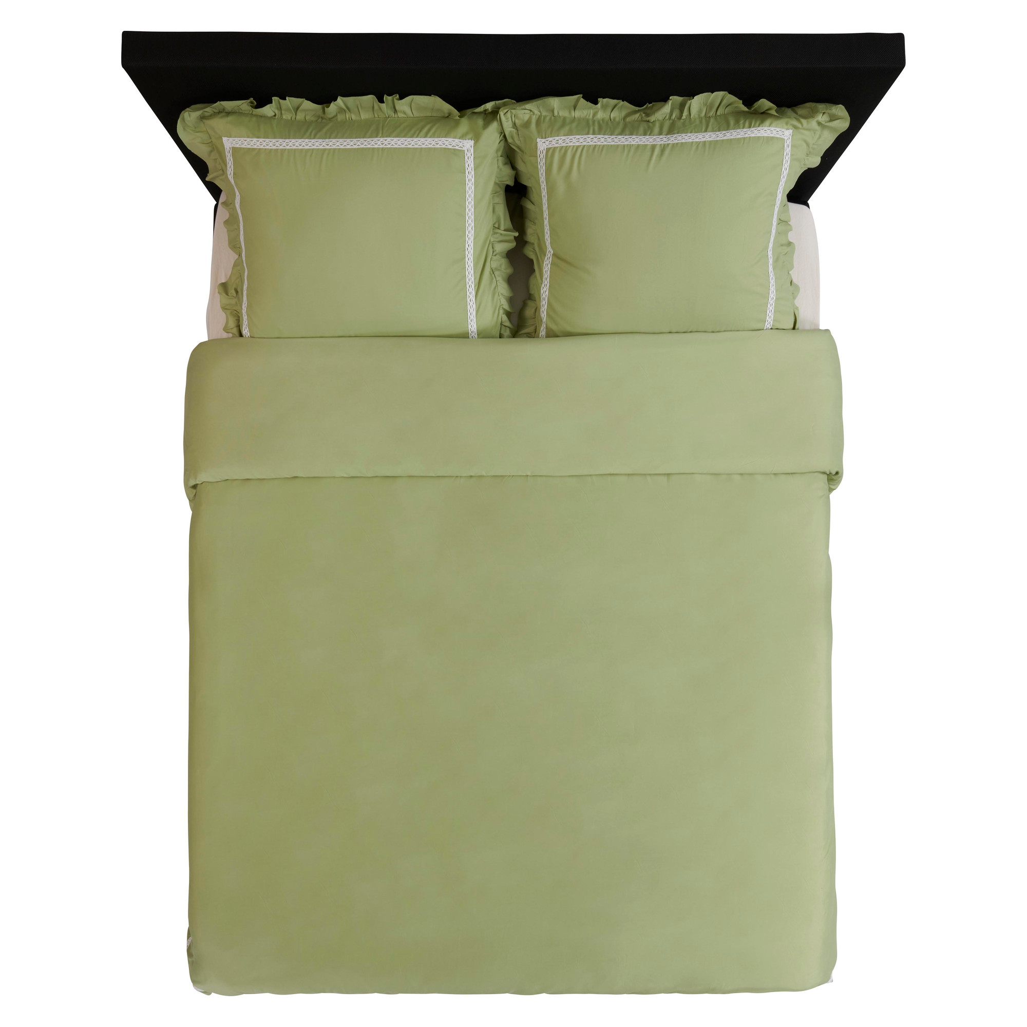 Zydante Dekbedovertrek - Hotel Home Collection – Microlinnen – Luxe Hotel Look – Ademend en Vochtregulerend – Comfortabel Beddengoed - Dorothy - Mos Groen / 200x140