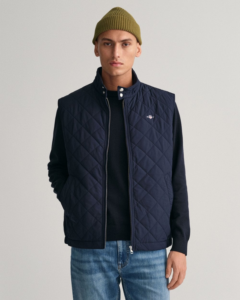 Gant Mens Quilted Windcheater Vest - Blue - Size 3XL