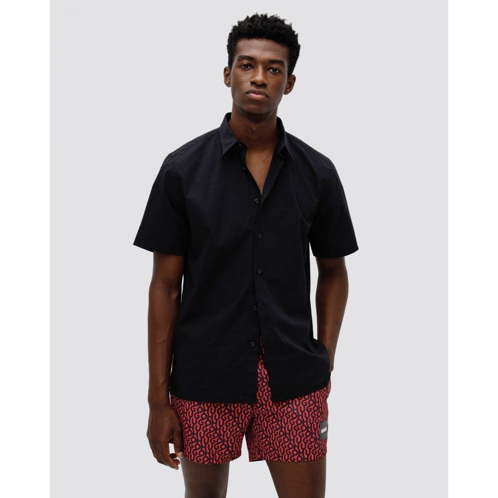 HUGO Ebor Relaxed Fit Heren Stretch Katoen Hemd