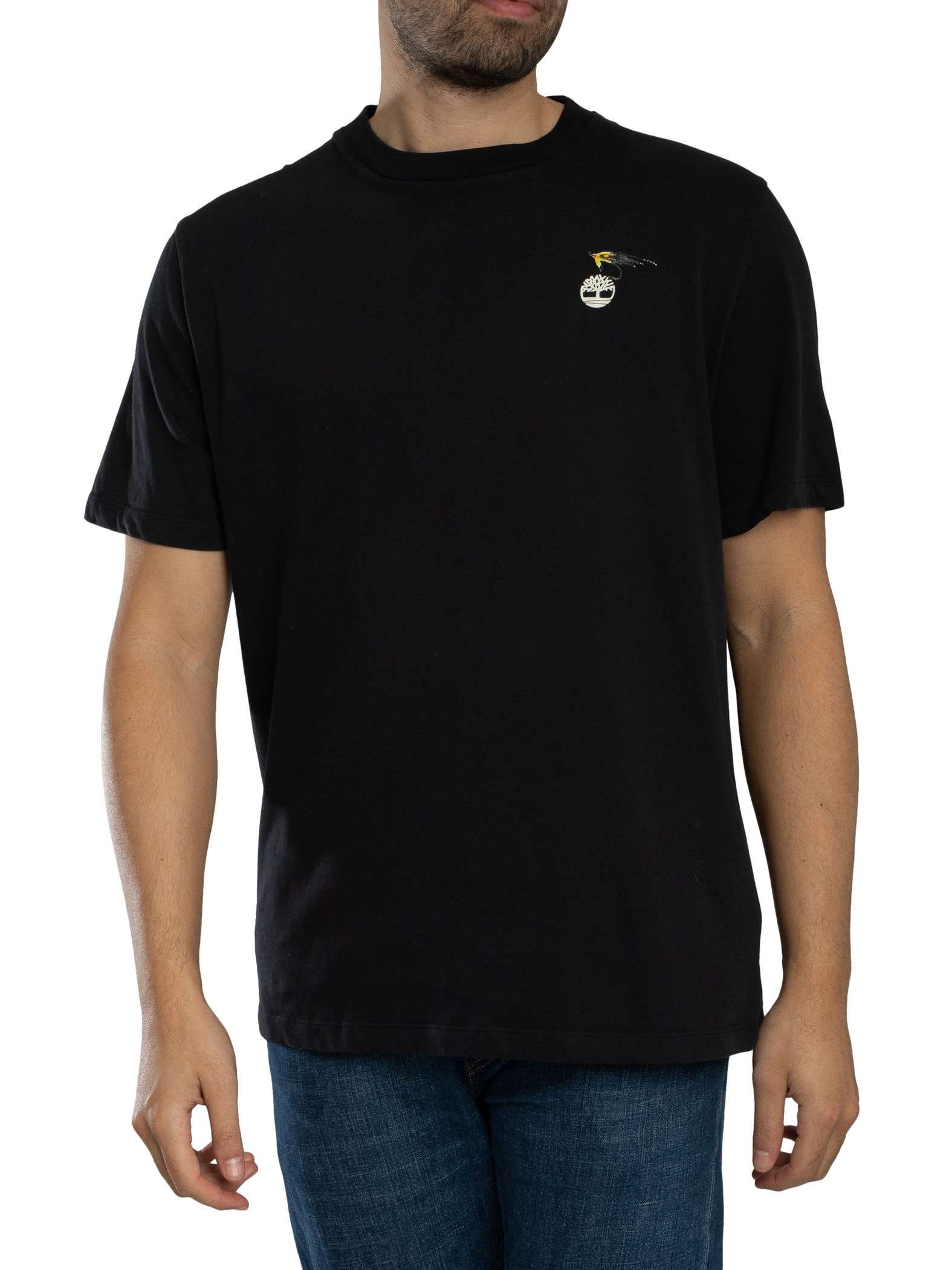 Timberland T-Shirt Met Slogan Op De Achterkant, Zwart