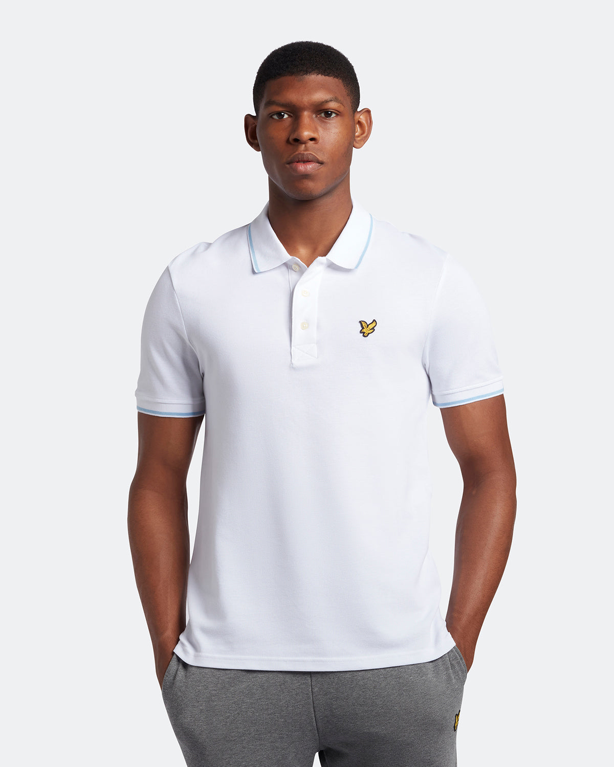 Lyle & Scott getipt poloshirt in wit