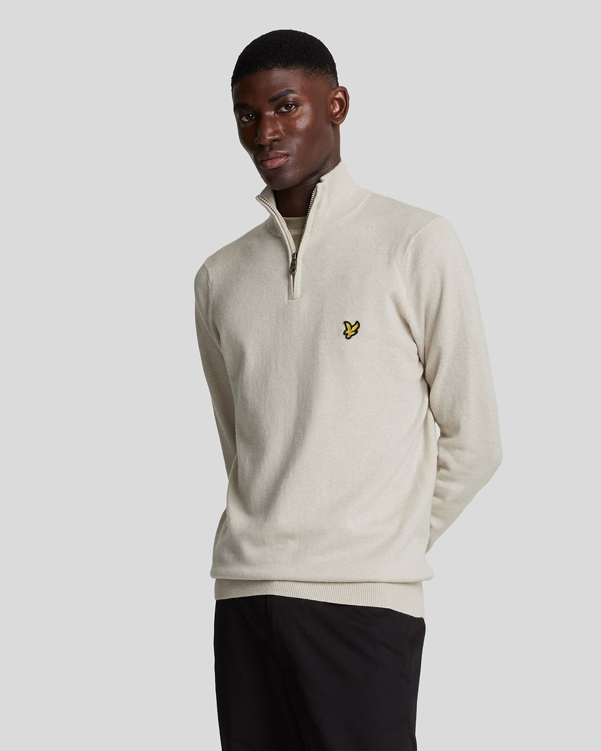 Lyle & Scott Beige Pull Aus Merinowolle Mit Halbem Reißverschluss - Bild 2