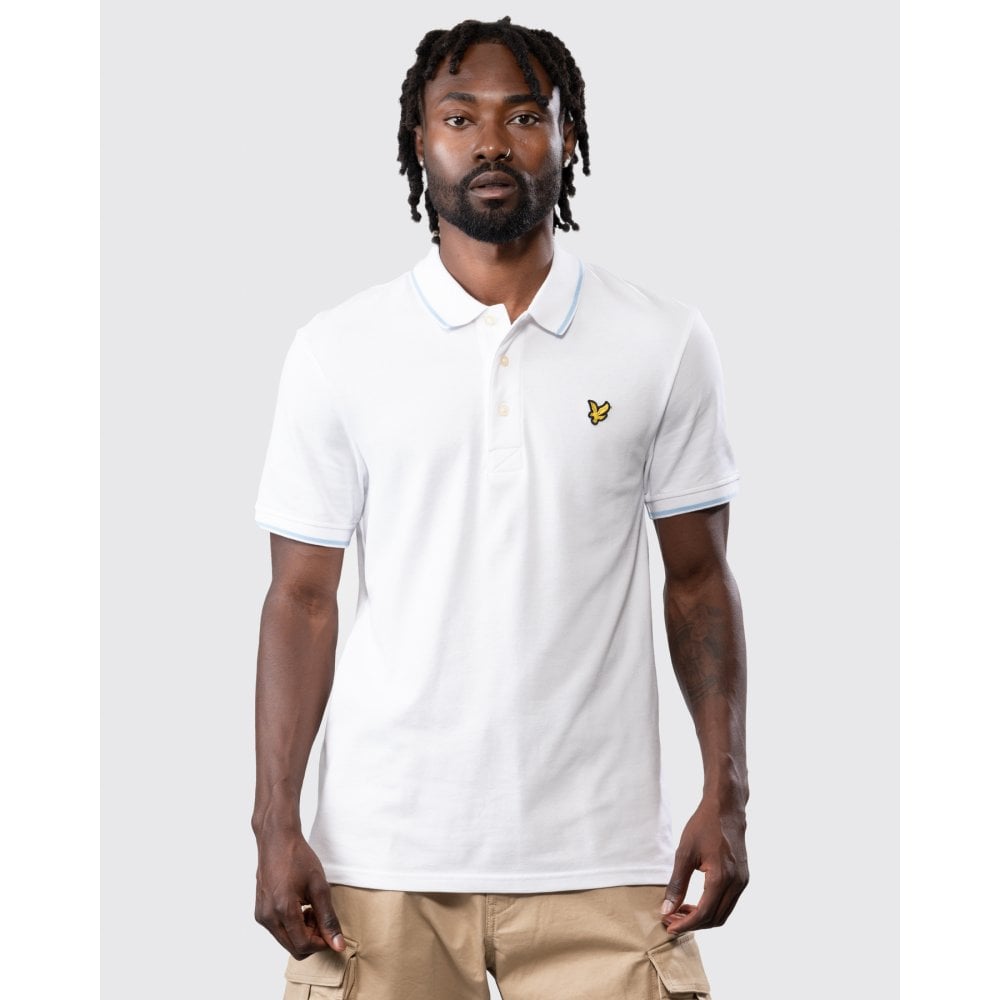 Lyle & Scott getipt poloshirt in wit
