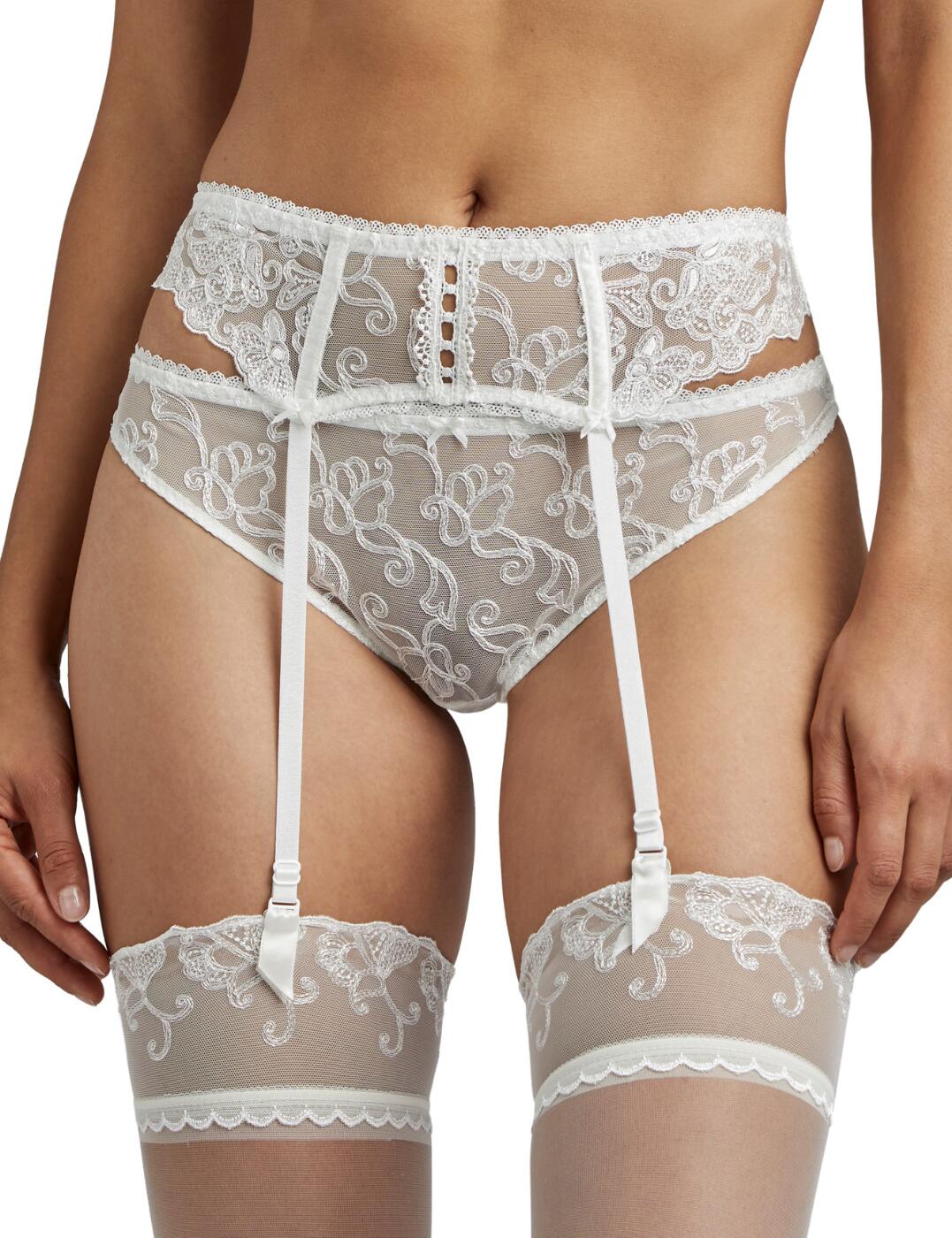Aubade Womens TC50 Pour Toujours Suspender Belt – White – Size 14 UK