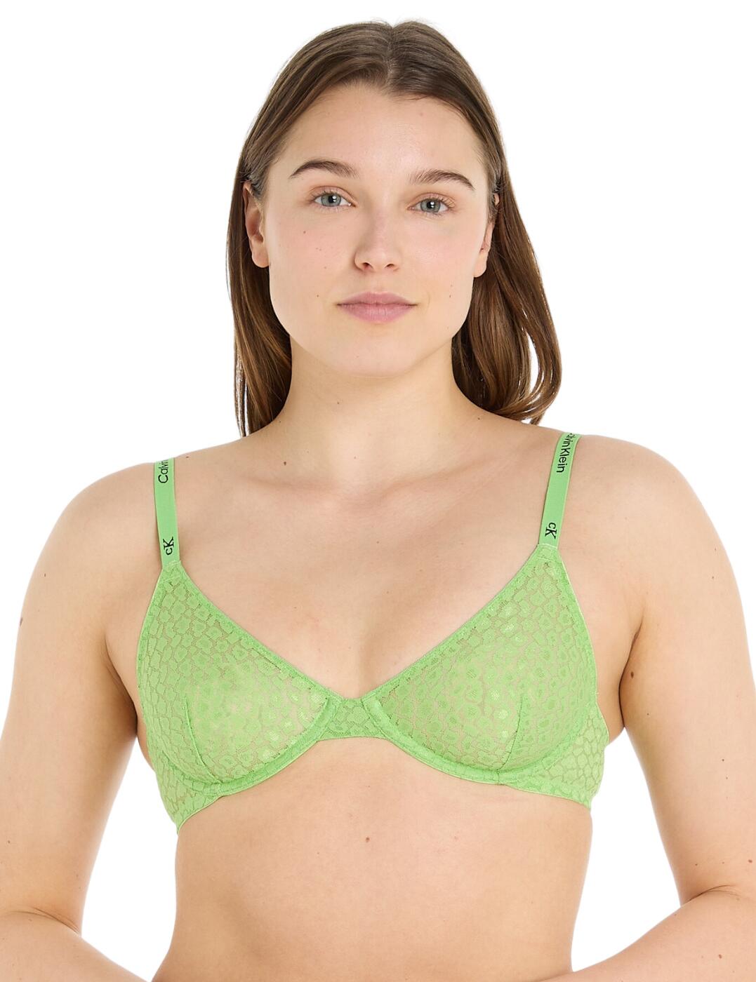 32B Calvin Klein Lace Bra Demi Unlined Underwired Lace Lingerie 000QF7173E - Image 2