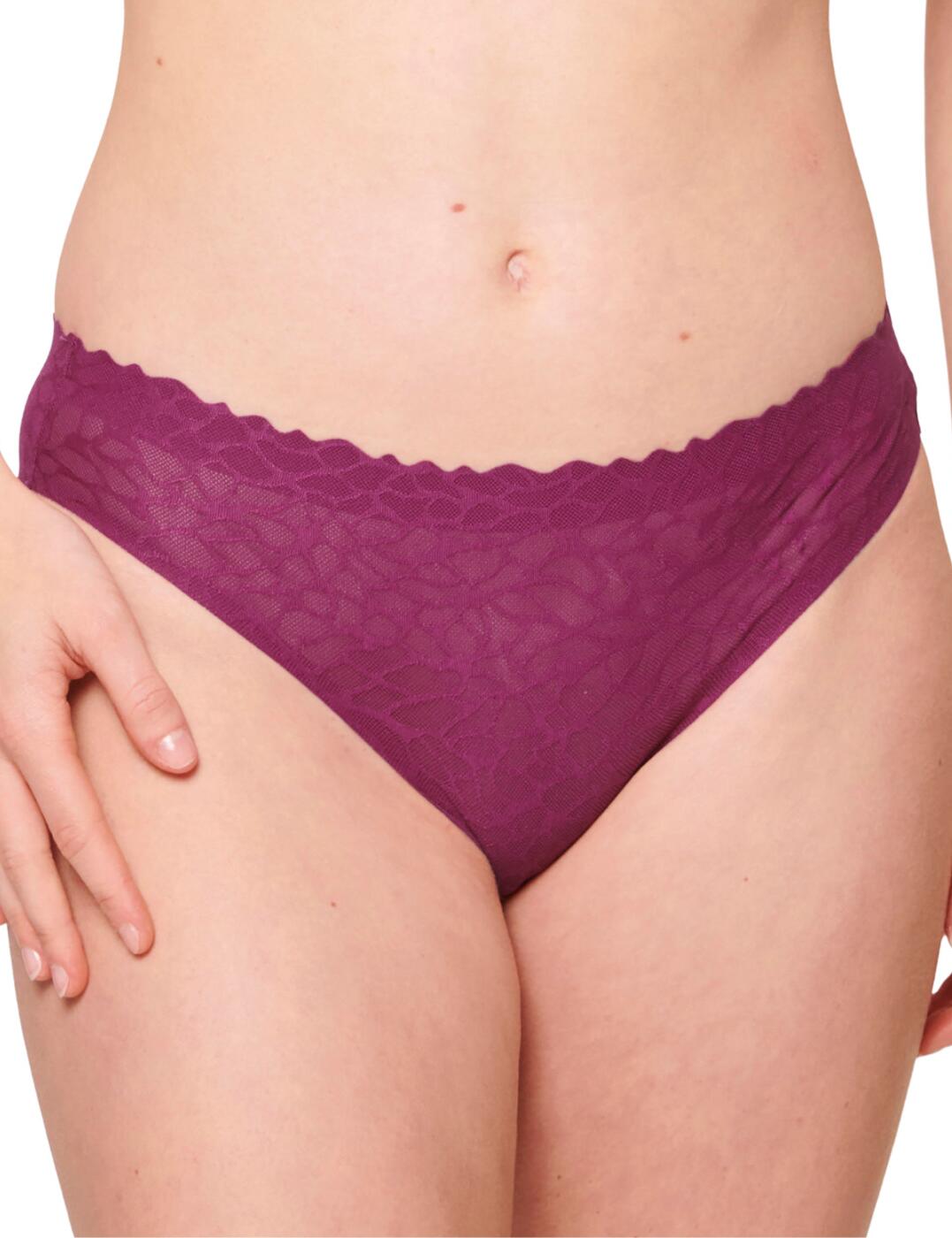 Sloggi Zero Feel Lace 2.0 Hipster Briefs Knickers Purple XS BNWT - Image 3
