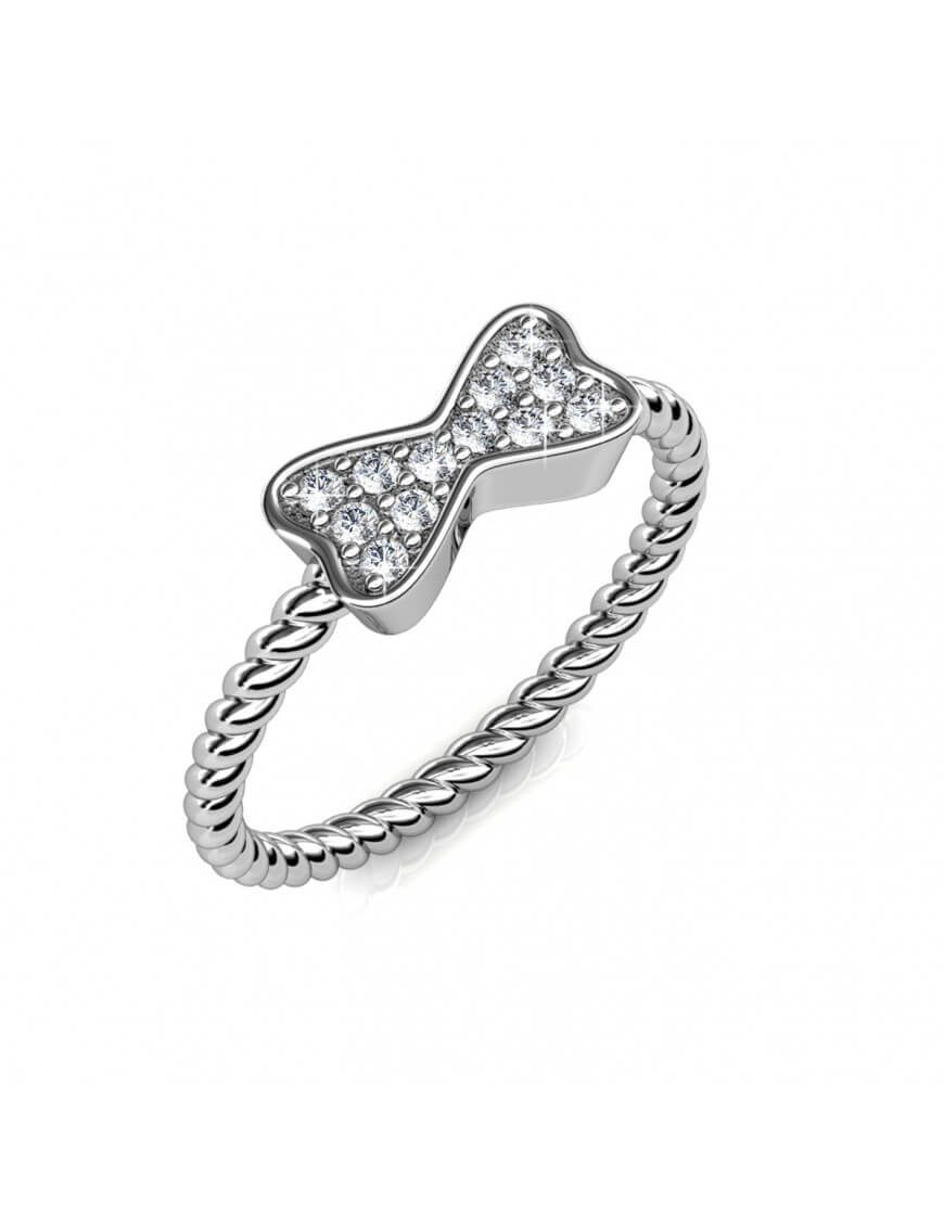 Ring met gedraaid lint - Oostenrijks kristal