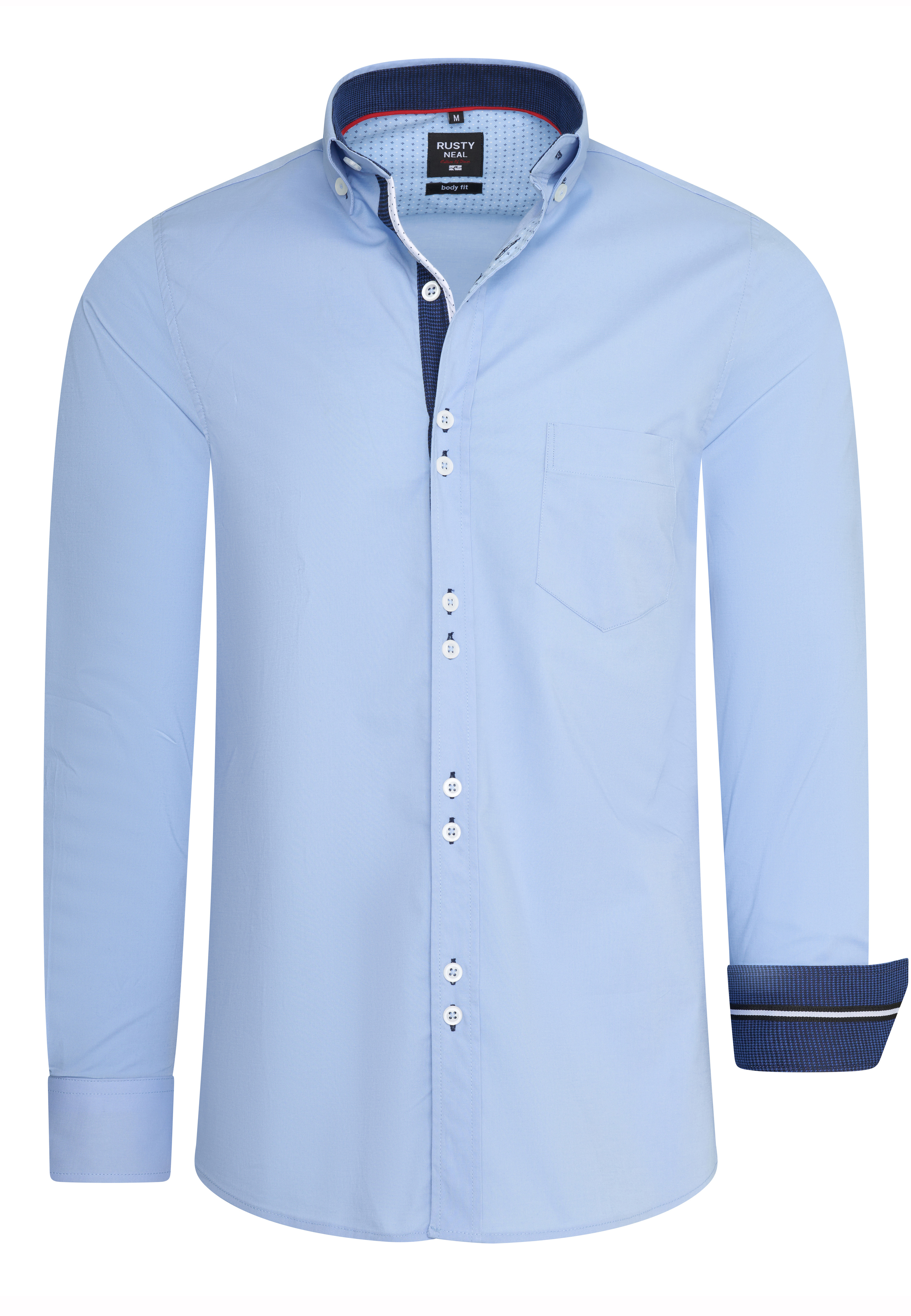 Rusty Neal Overhemden Overhemd Regular Fit Blauw