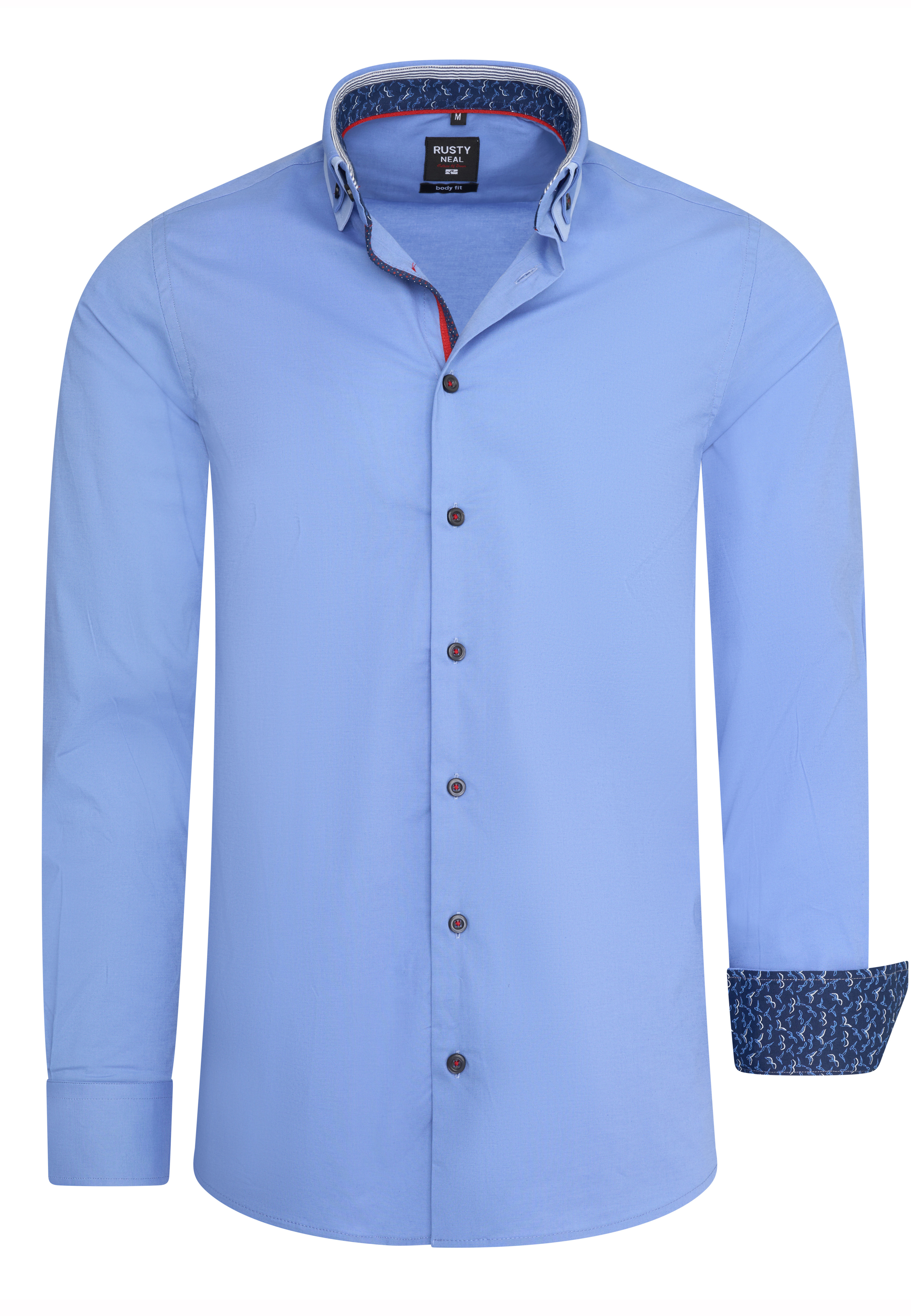 Rusty Neal Overhemden Overhemd Regular Fit Blauw