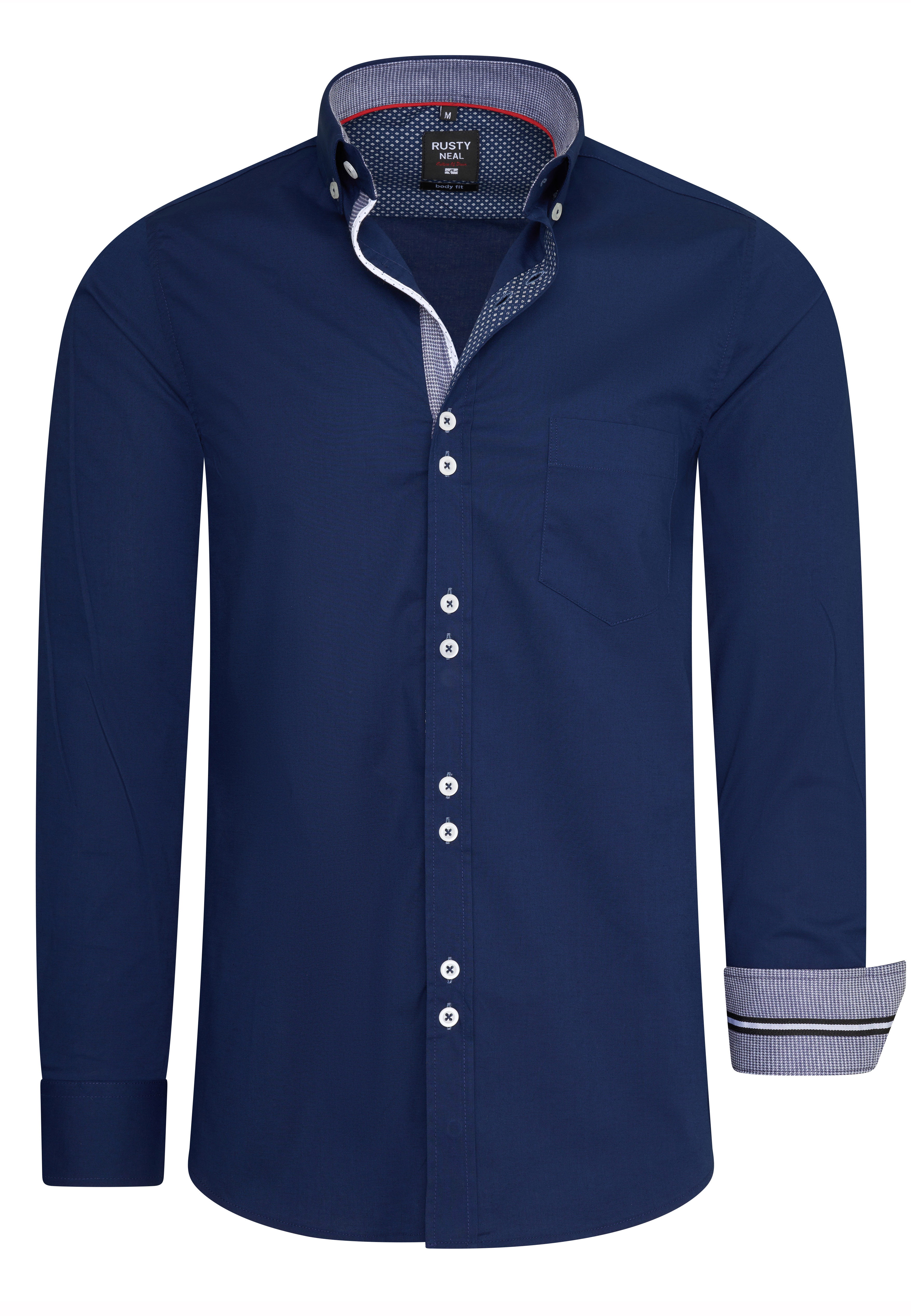 Rusty Neal Overhemden Overhemd Regular Fit Blauw