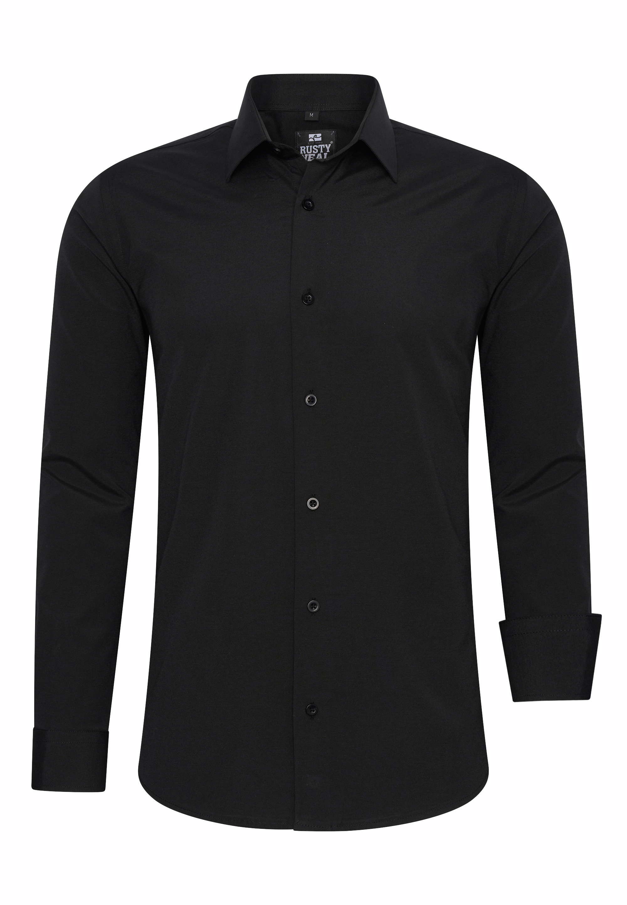 Rusty Neal Overhemden Overhemd Slim Fit Zwart