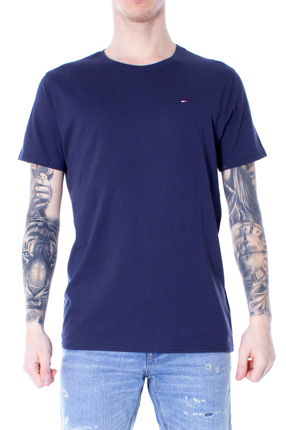 Tommy Jeans Herren Dunkelblau T-Shirt Dm0dm04411 Fit - Bild 7