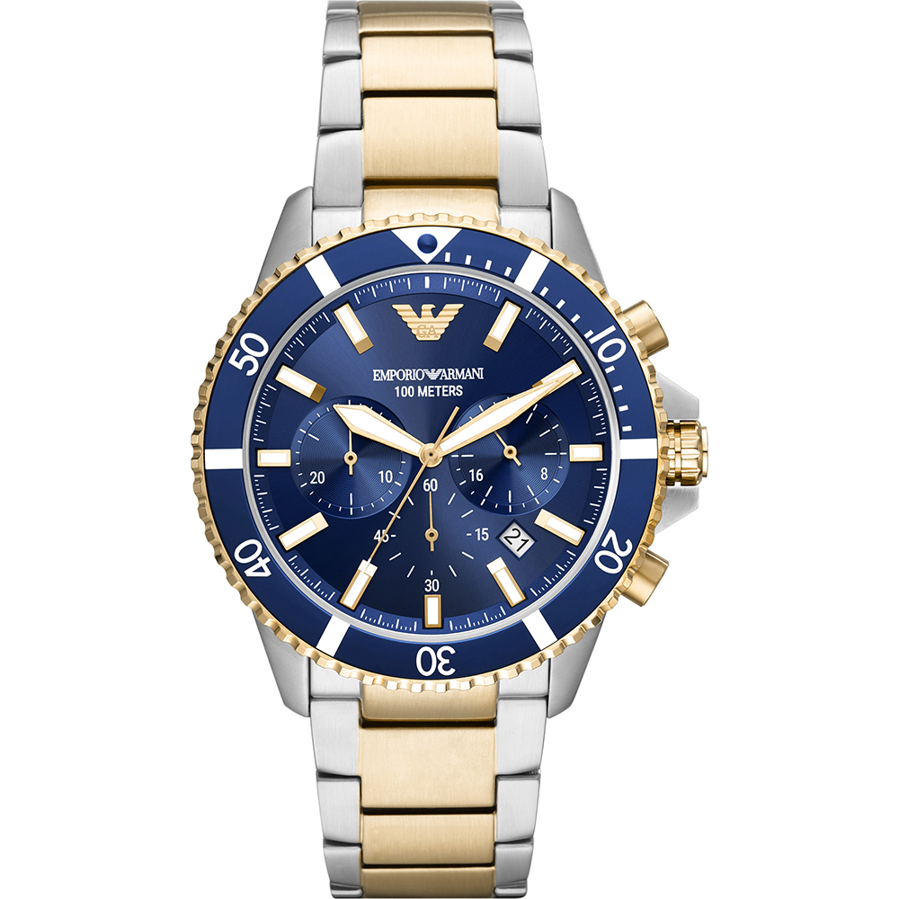 Emporio Armani Diver Mens Multicolour Watch AR11362 - Silver & Gold Stainless Steel - One Size - Image 4