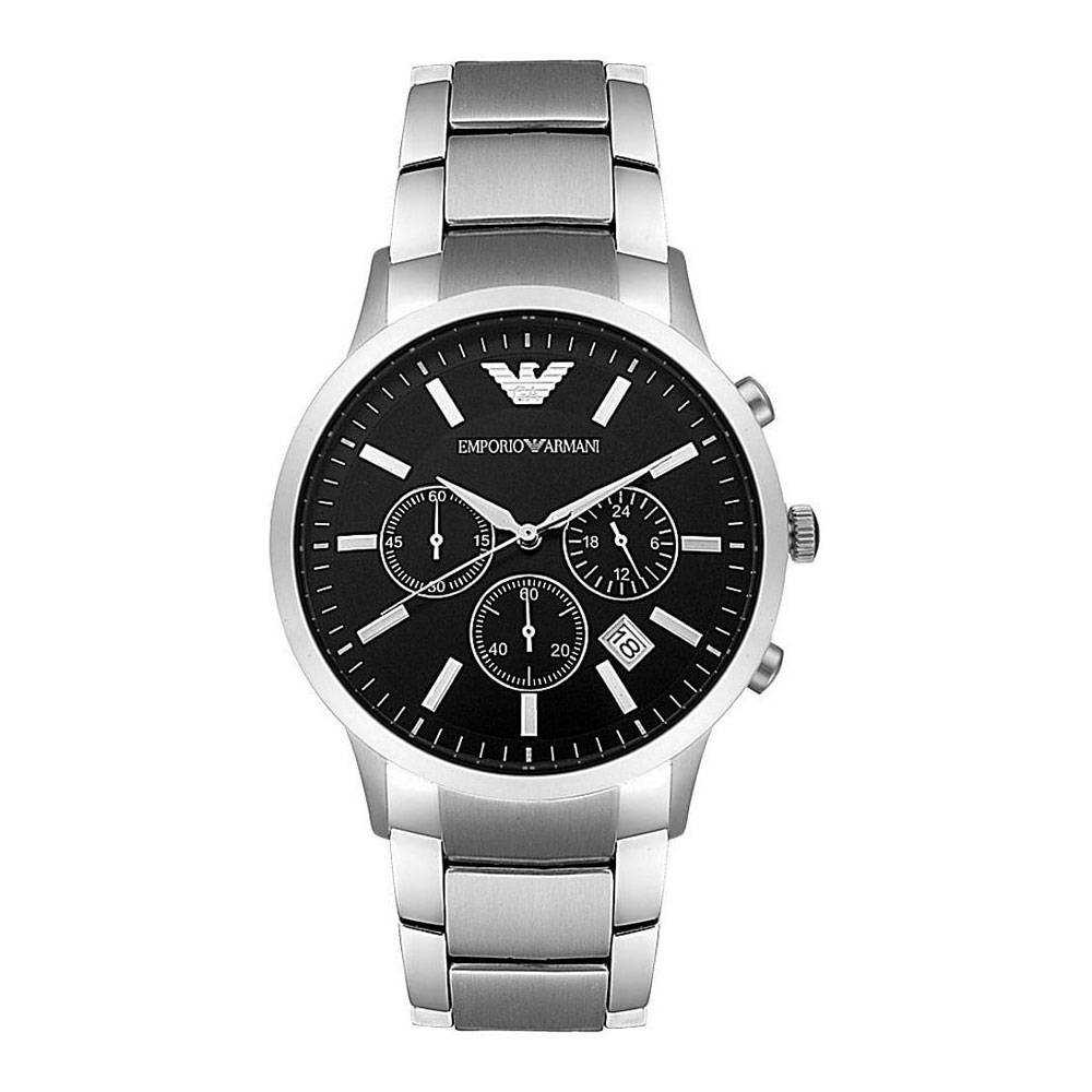 Emporio Armani AR2434 Men's Chronograph Watch - Black Dial - Stainless Steel - Quartz - Image 3
