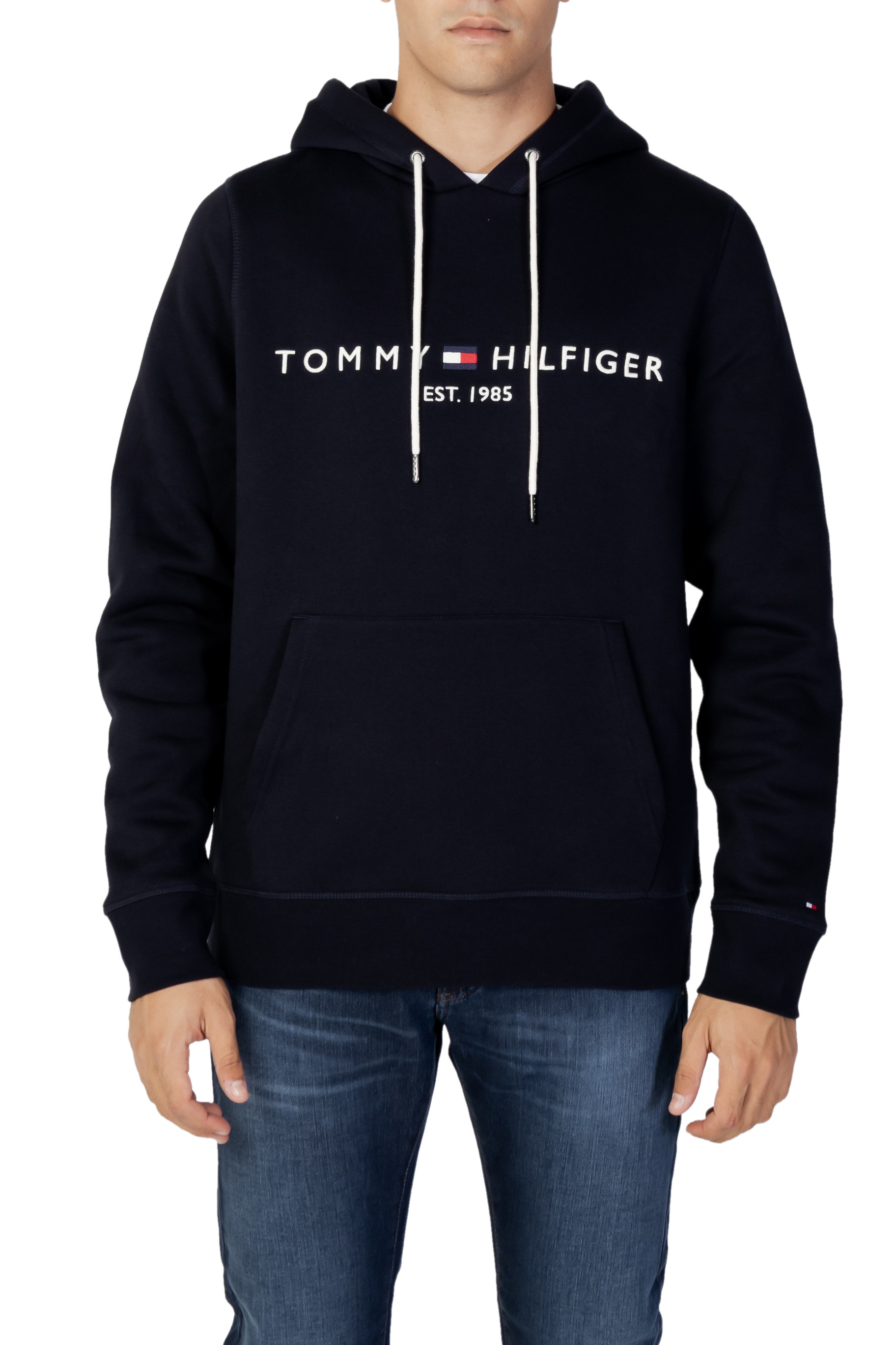 Tommy Hilfiger Jeans Mens Hoodie Navy Cotton - Size Large
