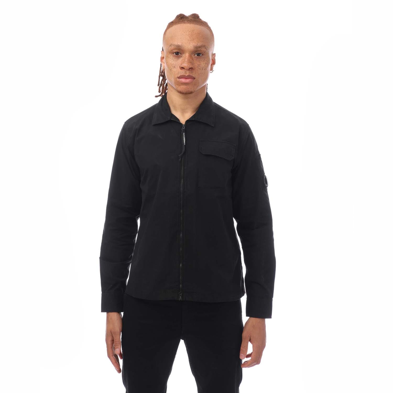 CP Company Men's Gabardine Lens Cotton Long Sleeve Overshirt - Black 999 - Size L (50) - Image 3