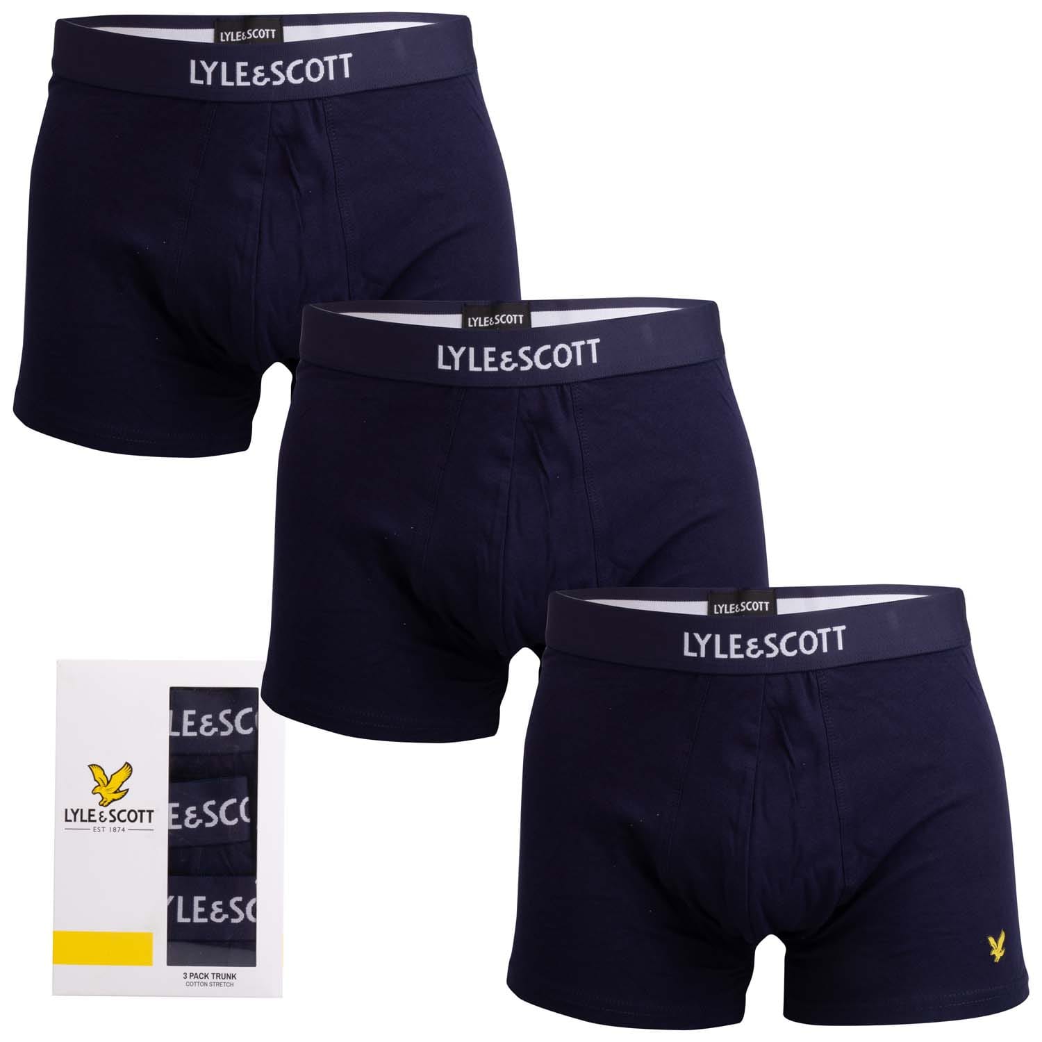 Lyle & Scott Men's Devon Boxer Trunks (3-Pack) – Premium Cotton Stretch Underwear with Elasticated Logo Waistband - Image 2