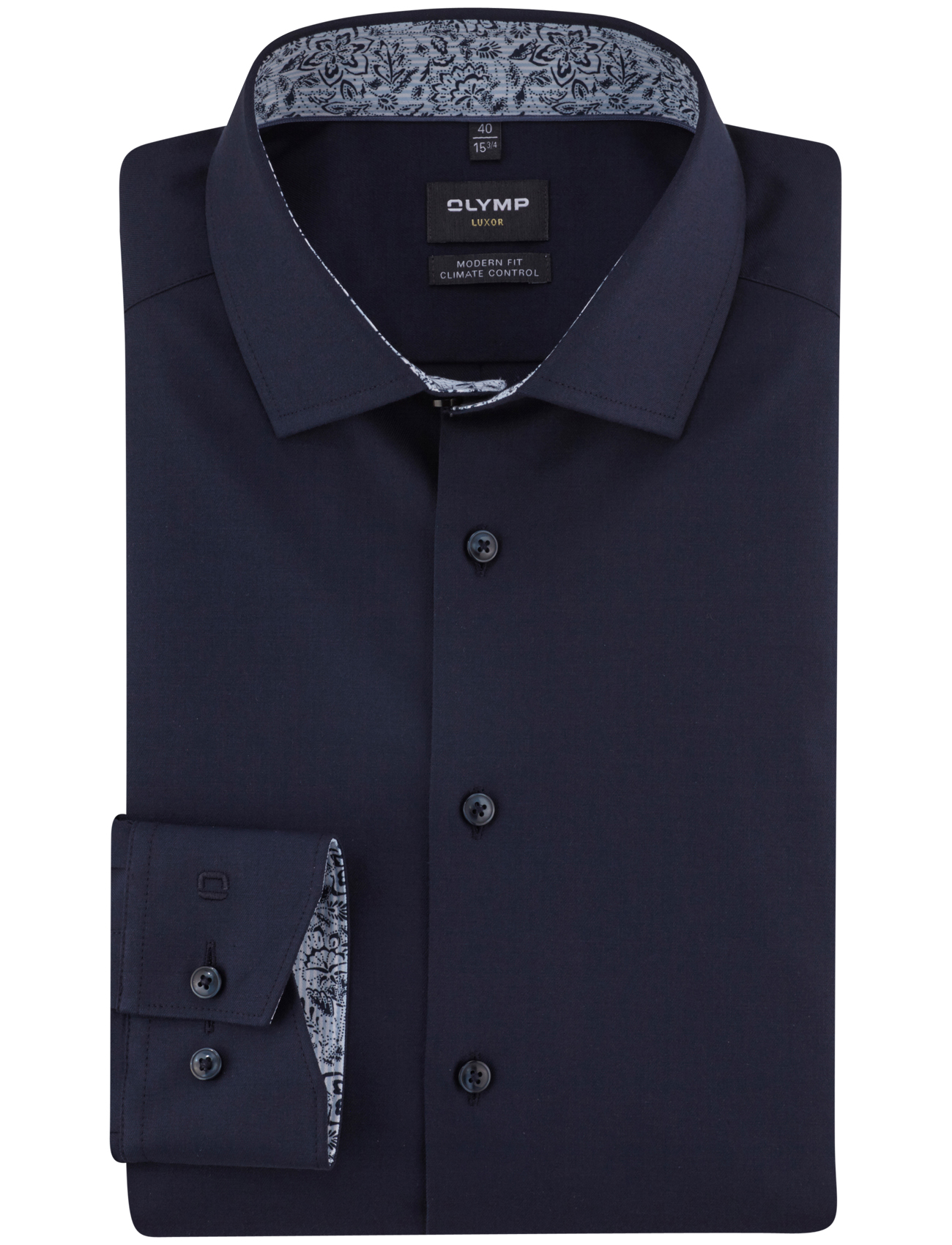 donkerblauw Olymp overhemd Modern Fit met climate control vezel