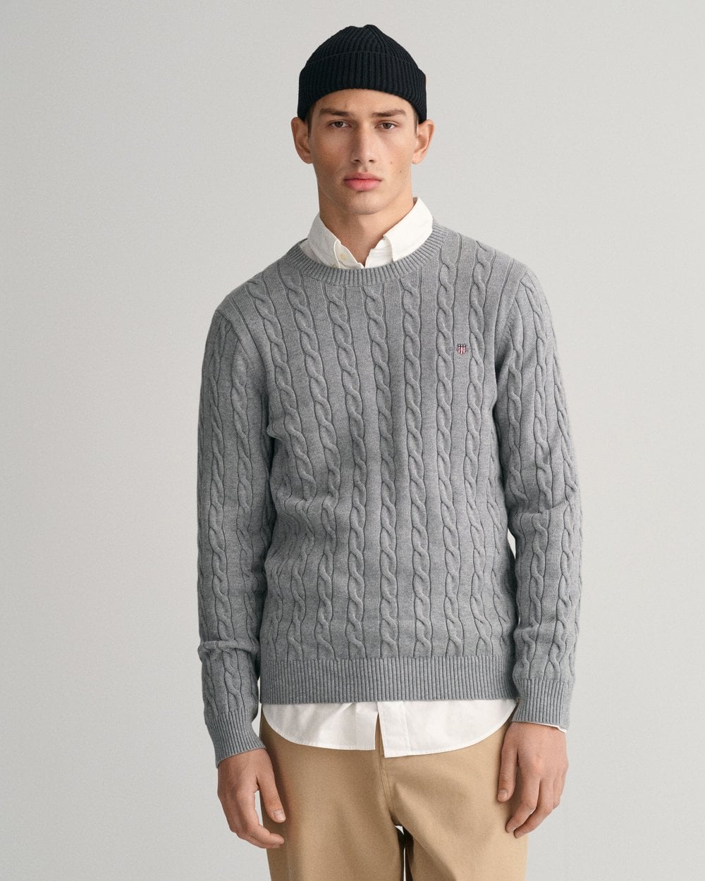 Gant Mens sweater - Grey Cotton - Size Large