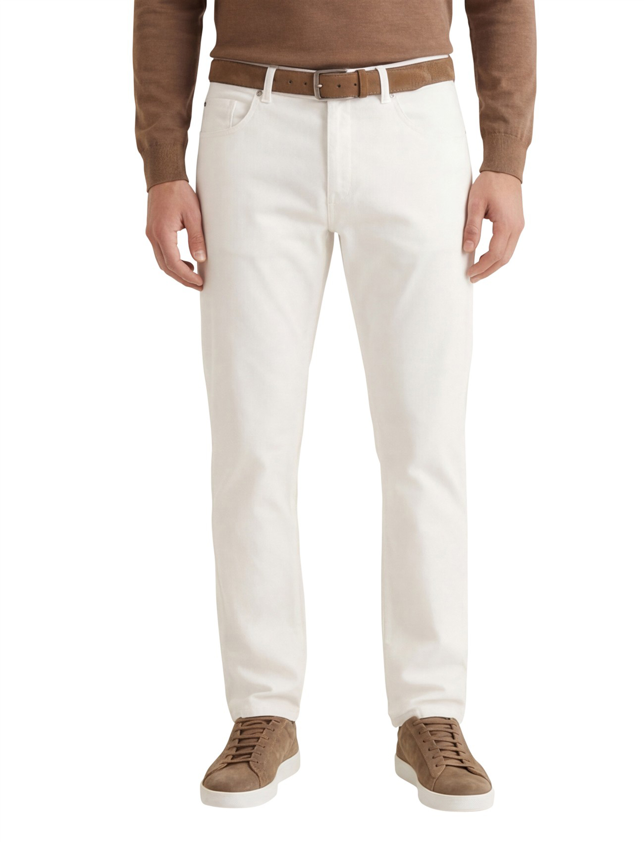 Pierre Cardin Lyon Tapered fit pantalon 5-p creme