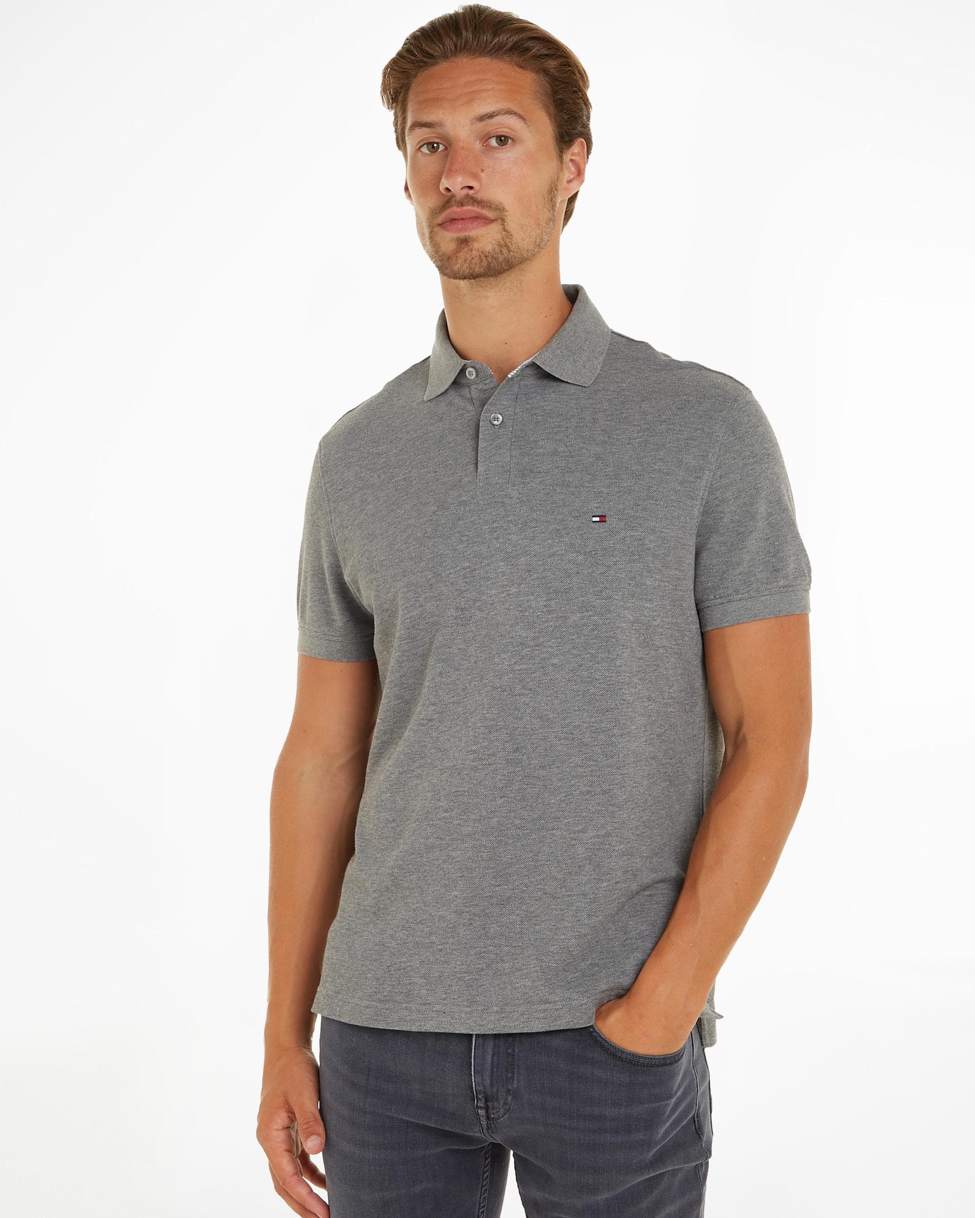 Tommy Hilfiger Core 1985 Polo Shirt Grey Medium - Image 5