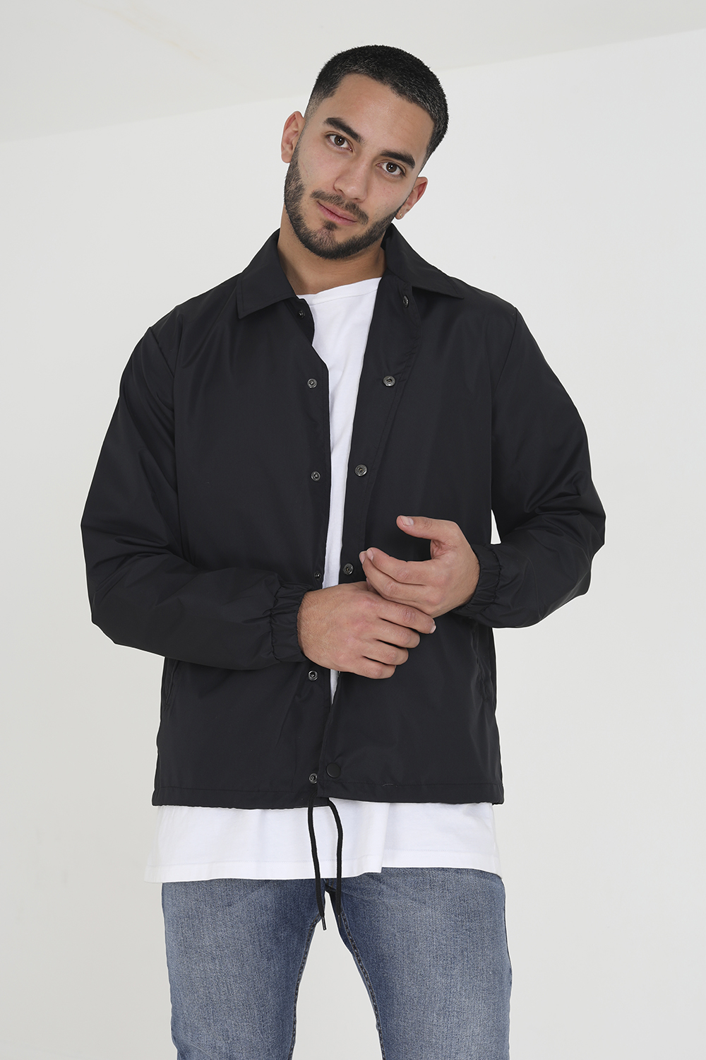 Brave Soul Men's Black Lightweight Coach Jacket With Drawcord Hem in Size XL, Sports Direct - Image 2