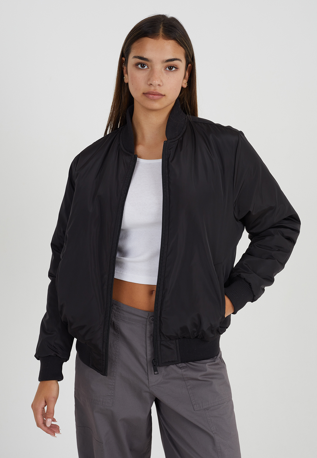 Brave Soul Women's Brazil Bomber Jacket Black Size 10 (S) - Image 3