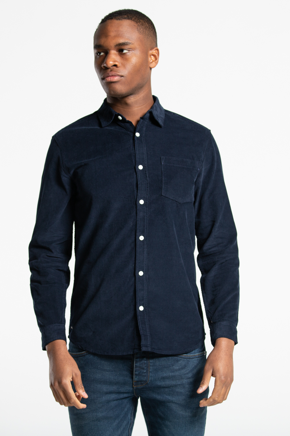 Mens Cotton Long Sleeve Corduroy Shirt - - Image 2