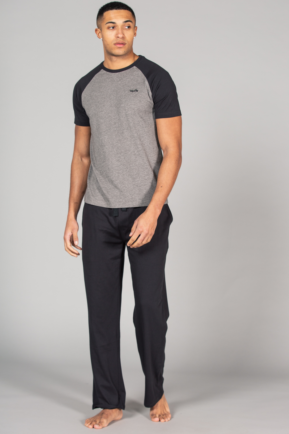 Mens Cotton 2-Piece Short Sleeve Raglan Pyjama Set - - Image 2