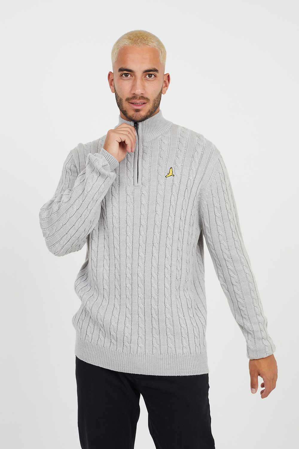 Brave Soul - Men's - Cardigan - Cable Knit - Grey - M - Image 3