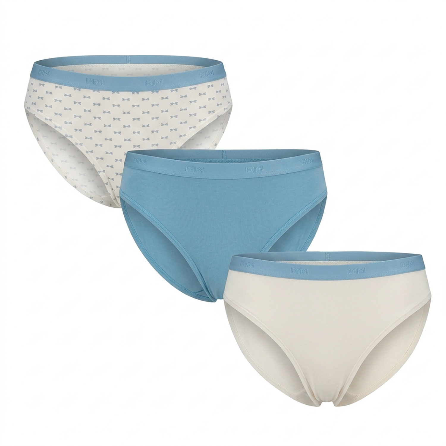 Set van 3 katoenen stretch slips voor dames met zakjes D4C17