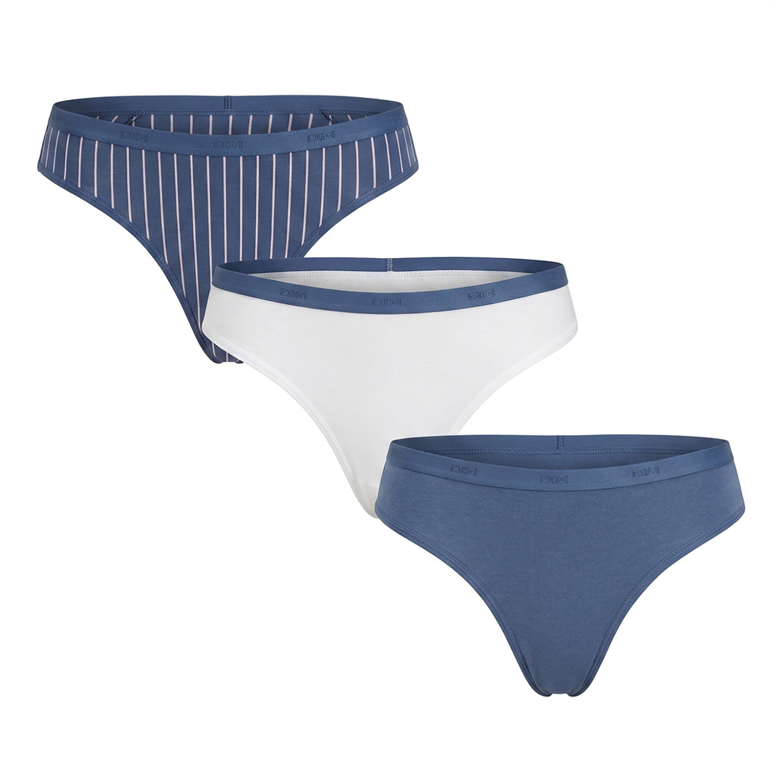 Set van 3 katoenen stretch stringtjes voor dames met zakjes D4C19