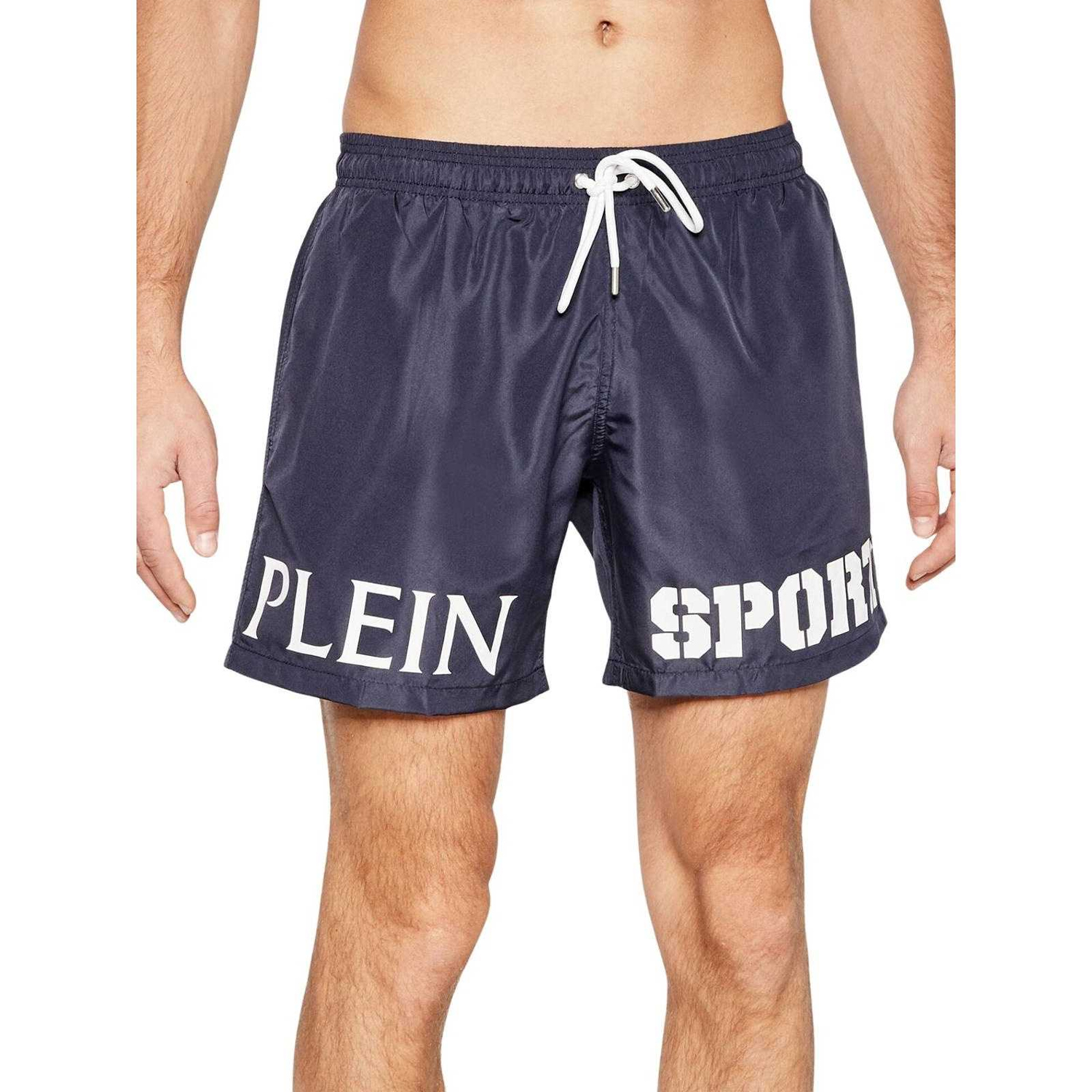Plein Sport Heren Logo Zwemshort (Marineblauw)