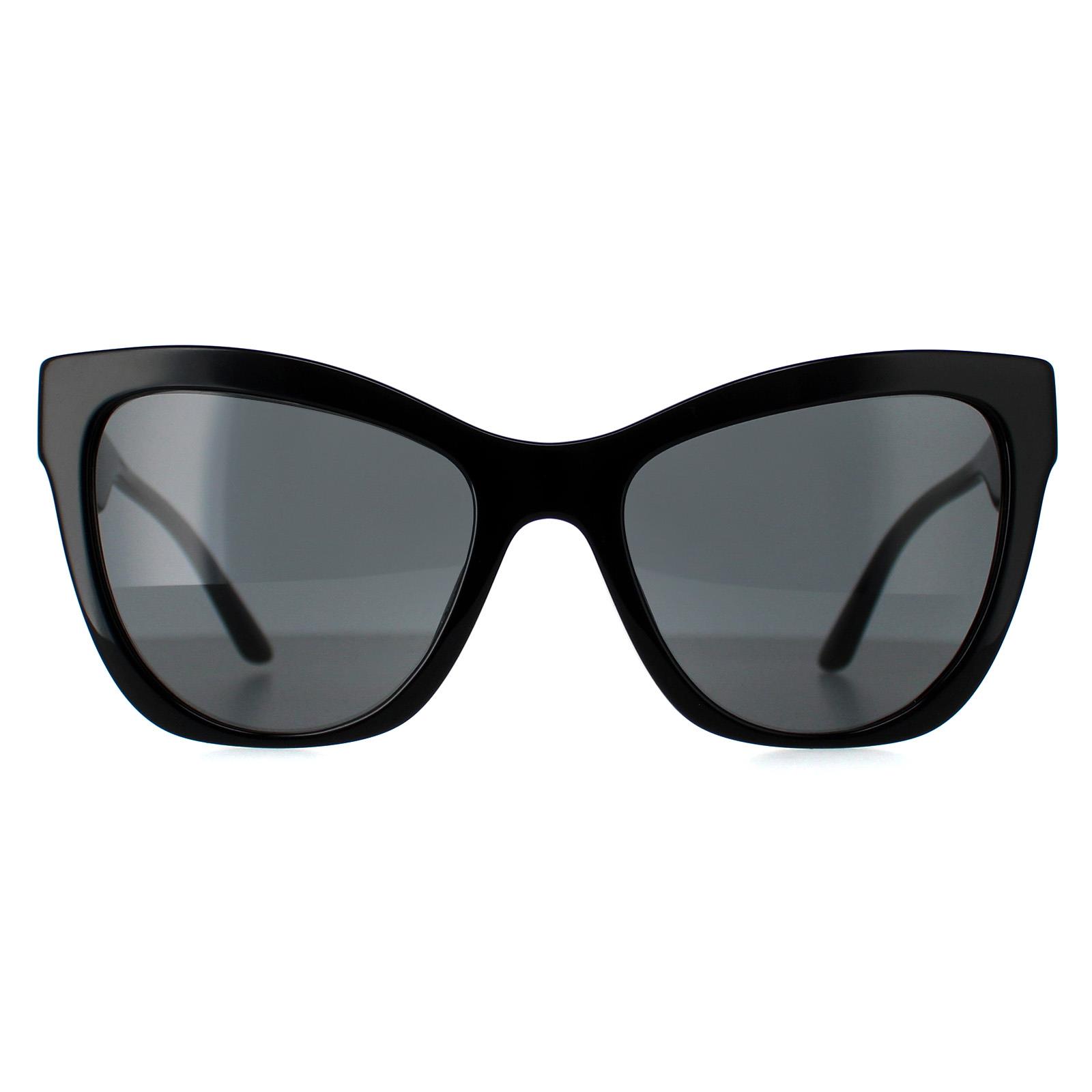 Versace Cat Eye Womens Black Pattern Dark Grey VE4417U - One Size