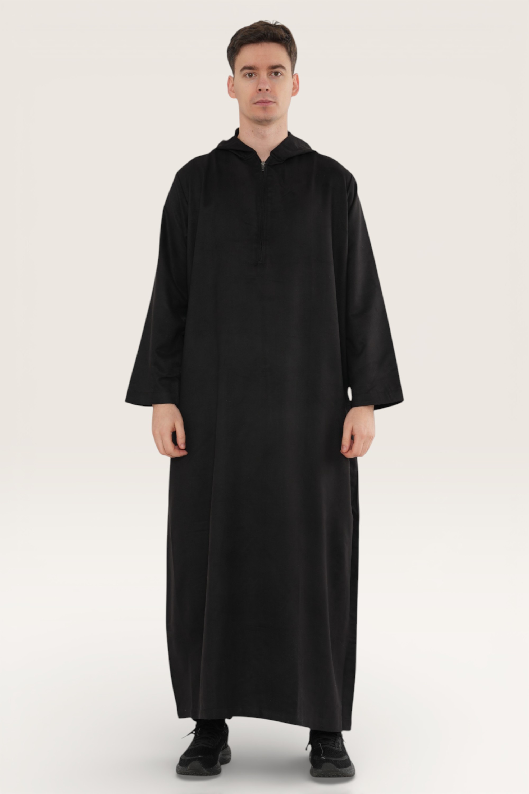 Herr svart huva Eid Marockansk Jubba Robe Ramadan Eid Thobe LFS HM12 2