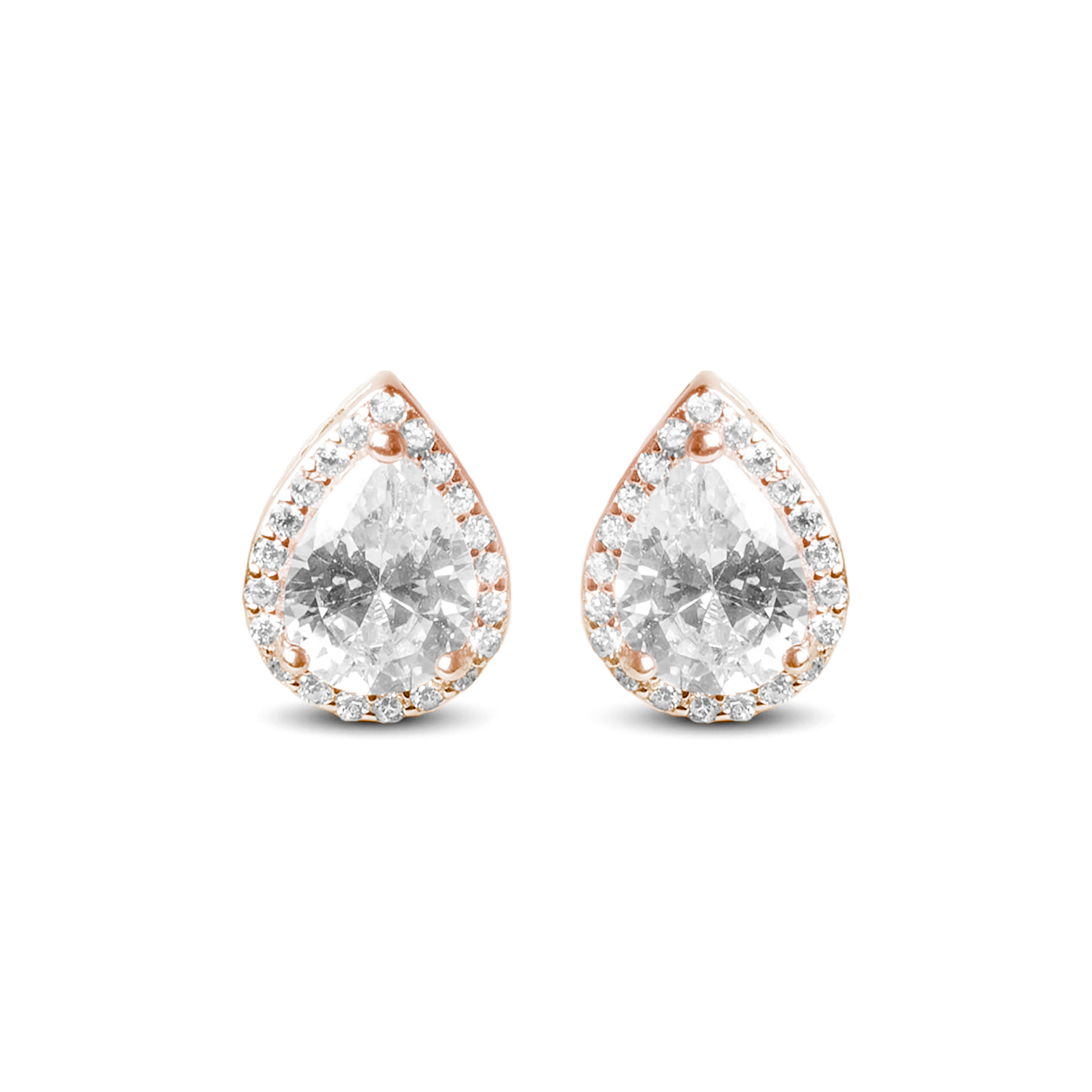 Luxenter theli-örhängen i 925 sterling silver och glänsande 18K roséguldpläterad zirkoniafinish