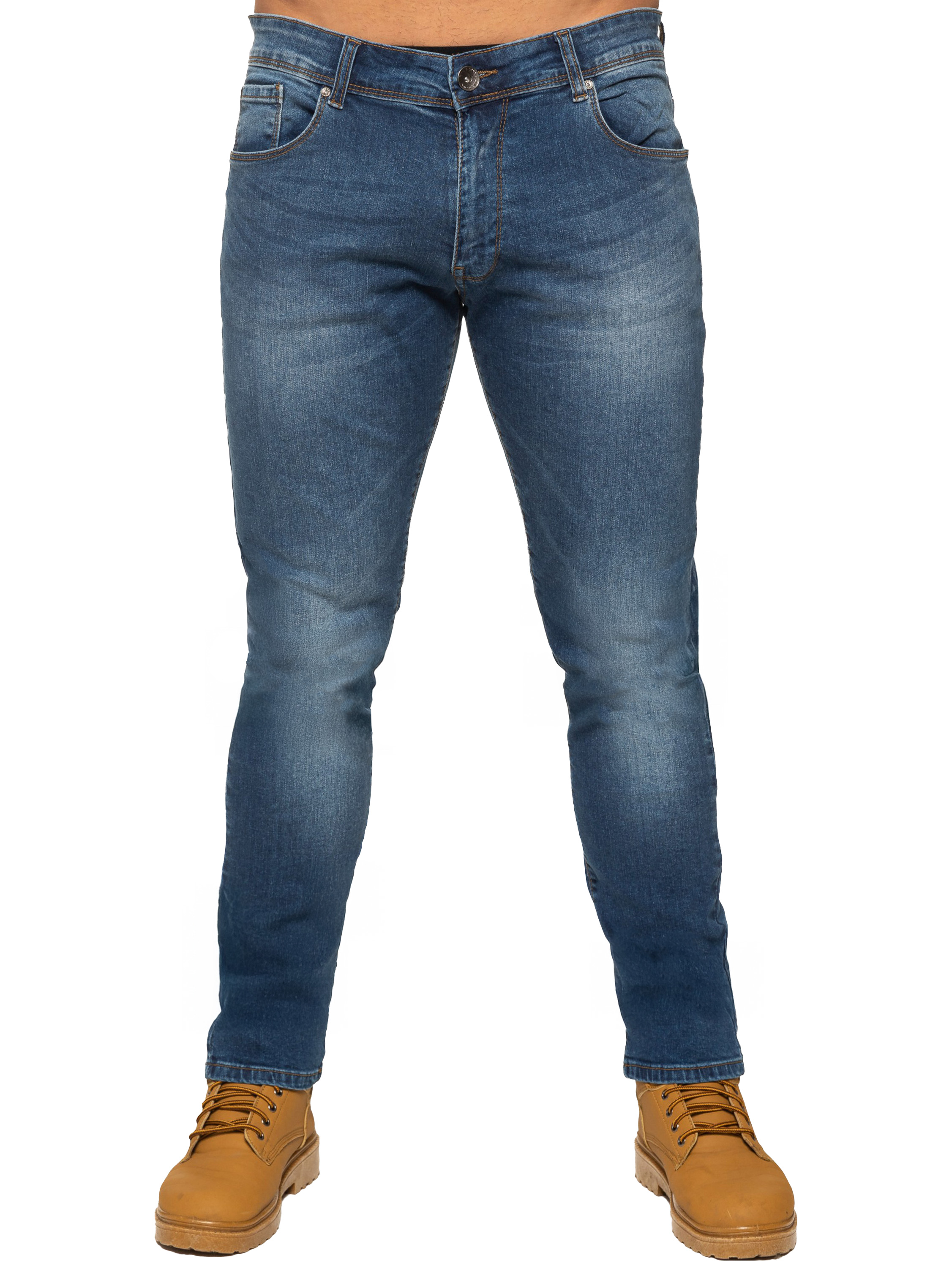 Thumbnail - Enzo Herren Slim Stretch Denim Jeans