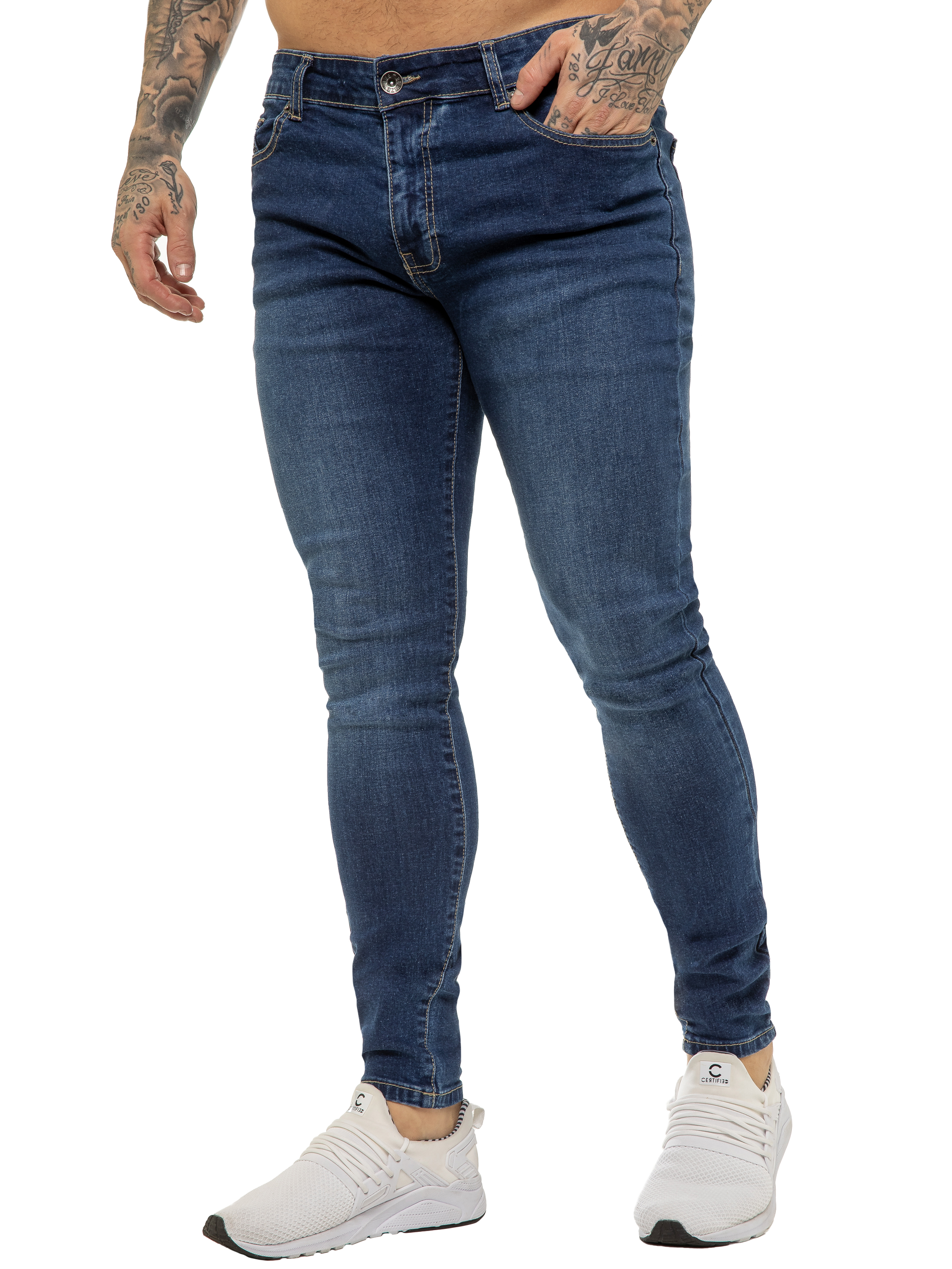 Thumbnail - Enzo Herren Skinny Super Stretch Denim Jeans