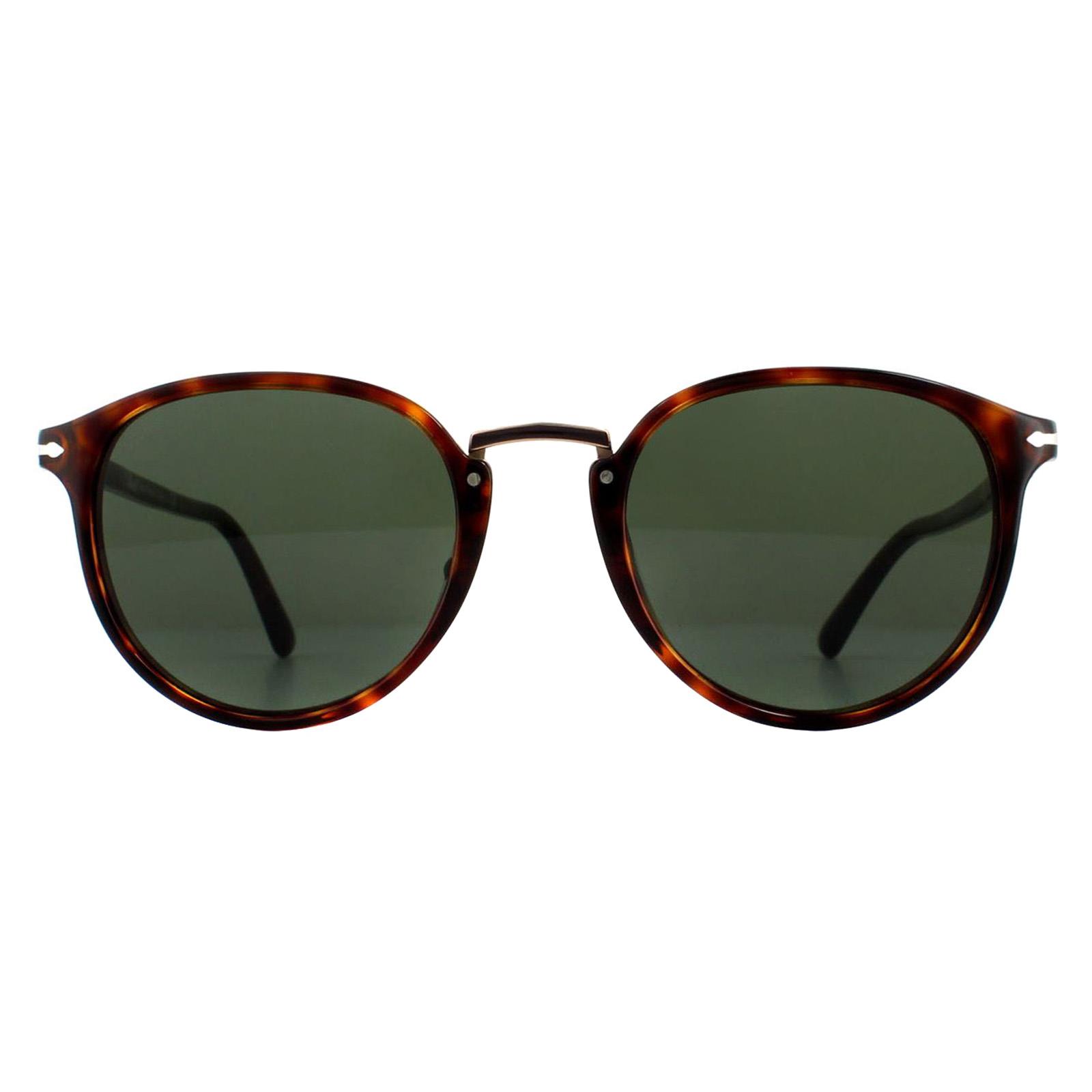 Persol Men's Green Po3210s 24/31 Man Sunglasses Acetate Turtle Round Normal - Image 3