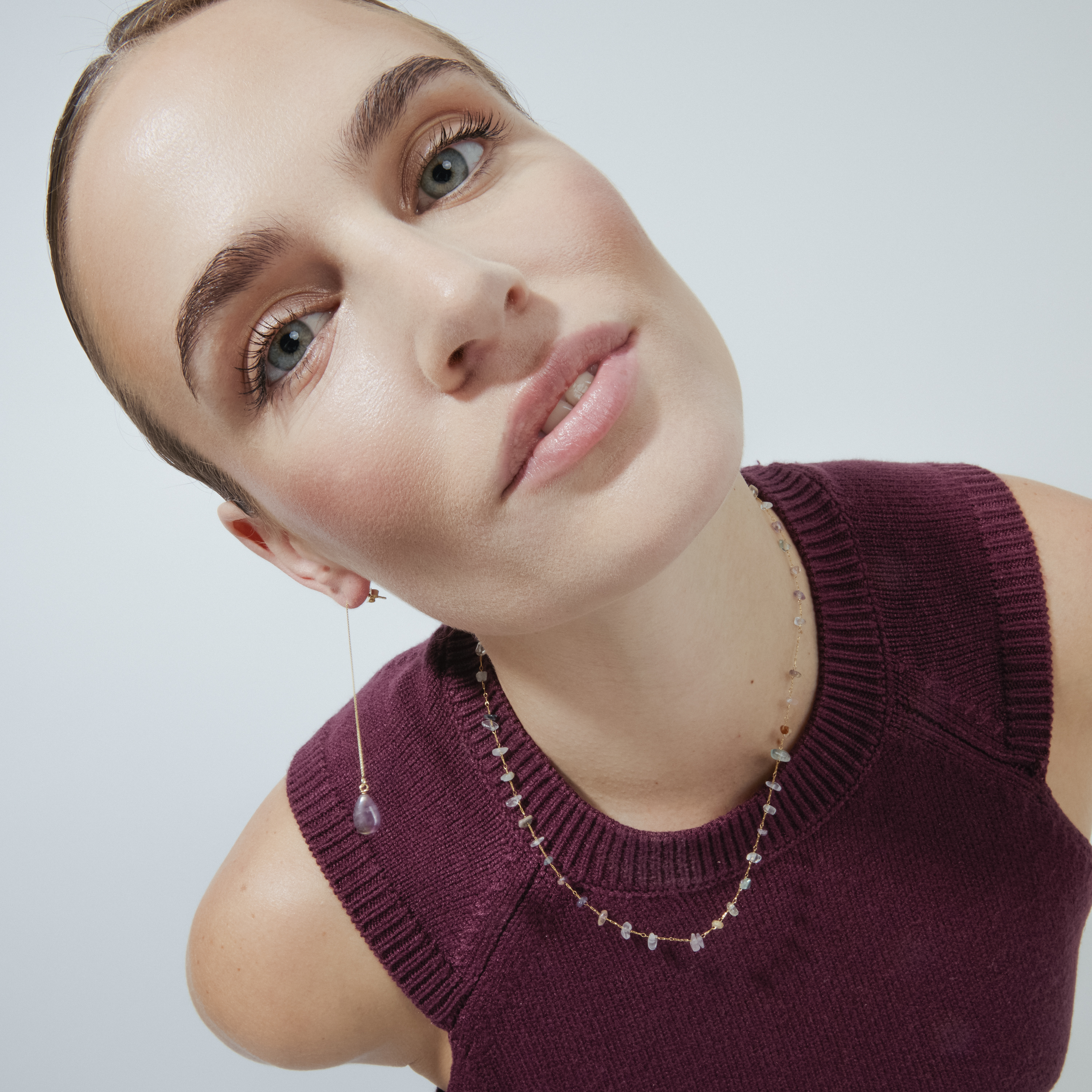Luxenter zoqoyi-örhängen i 925 sterlingsilver och naturlig ametist 18K guldpläterad finish dam – bild 2