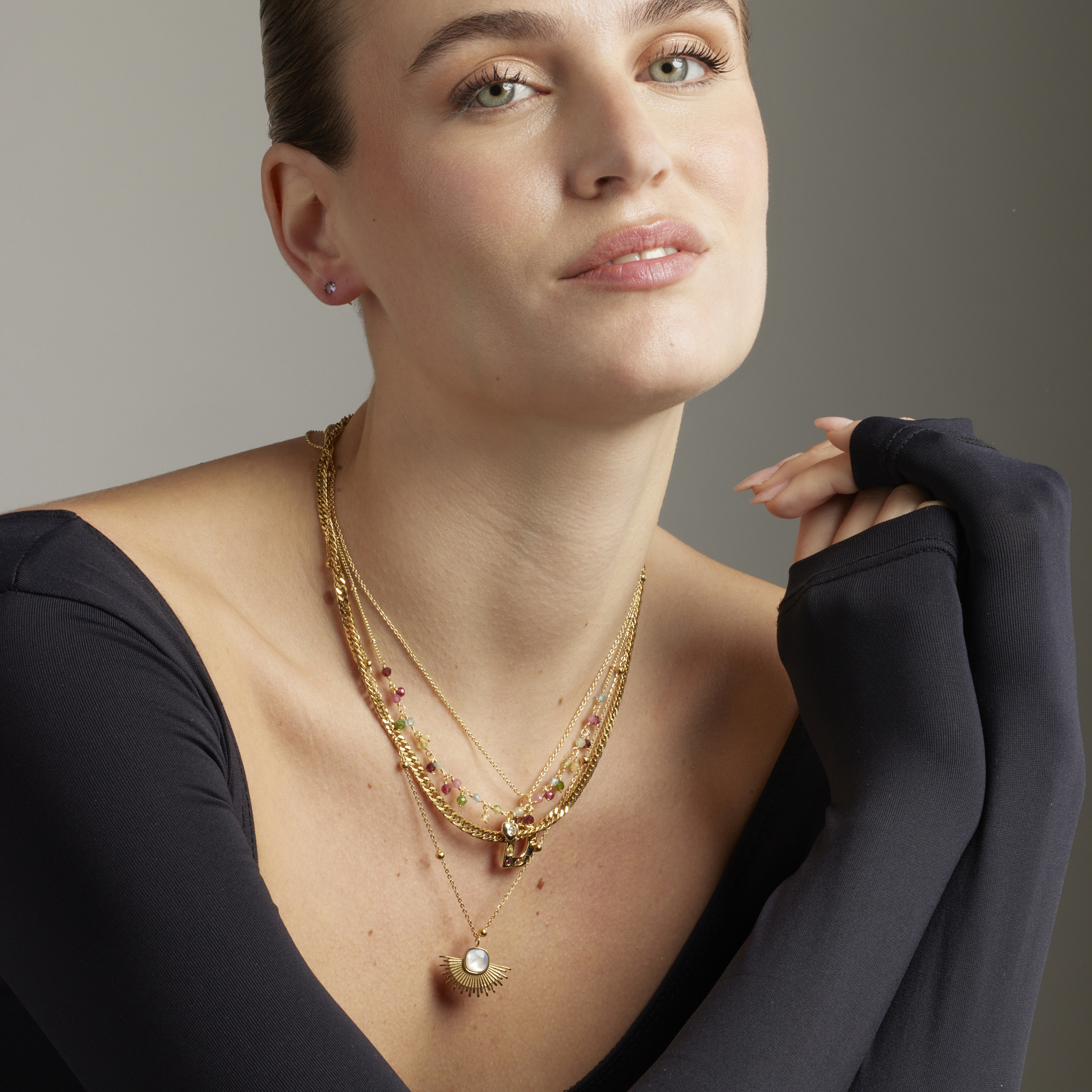 Luxenter Luxenterhalsband med vit mussla 18K guldfinish Sycu dam – bild 2