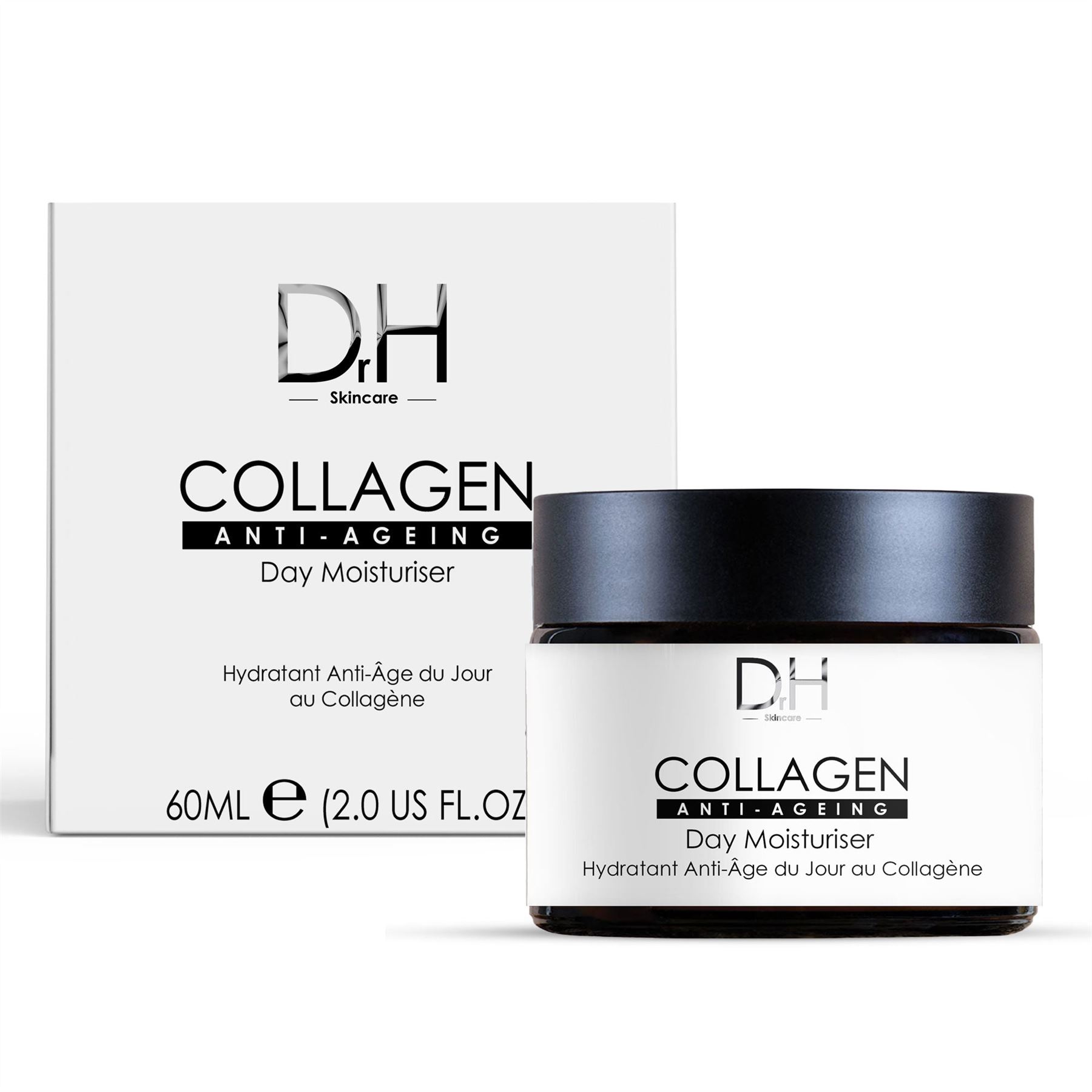 Dr H Unisex Collagen Anti-Ageing Day Moisturiser 60ml for Loss of Firmness, Fine Lines, Wrinkles - One Size