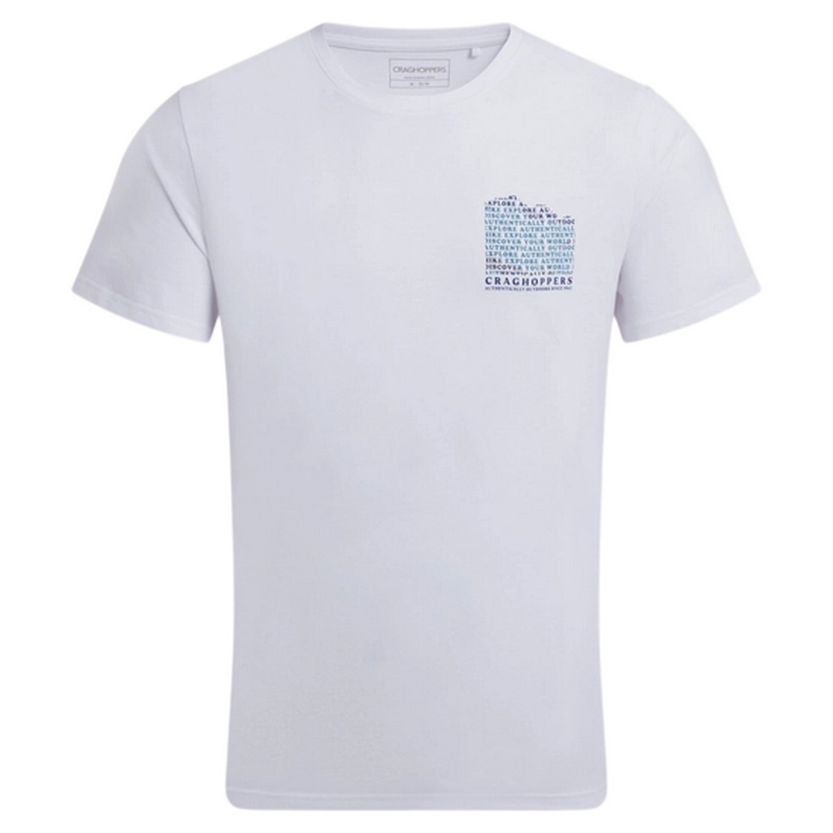 Craghoppers Herr Lucent II Mountain Back Print Kortärmad T-shirt (Vit) – bild 2