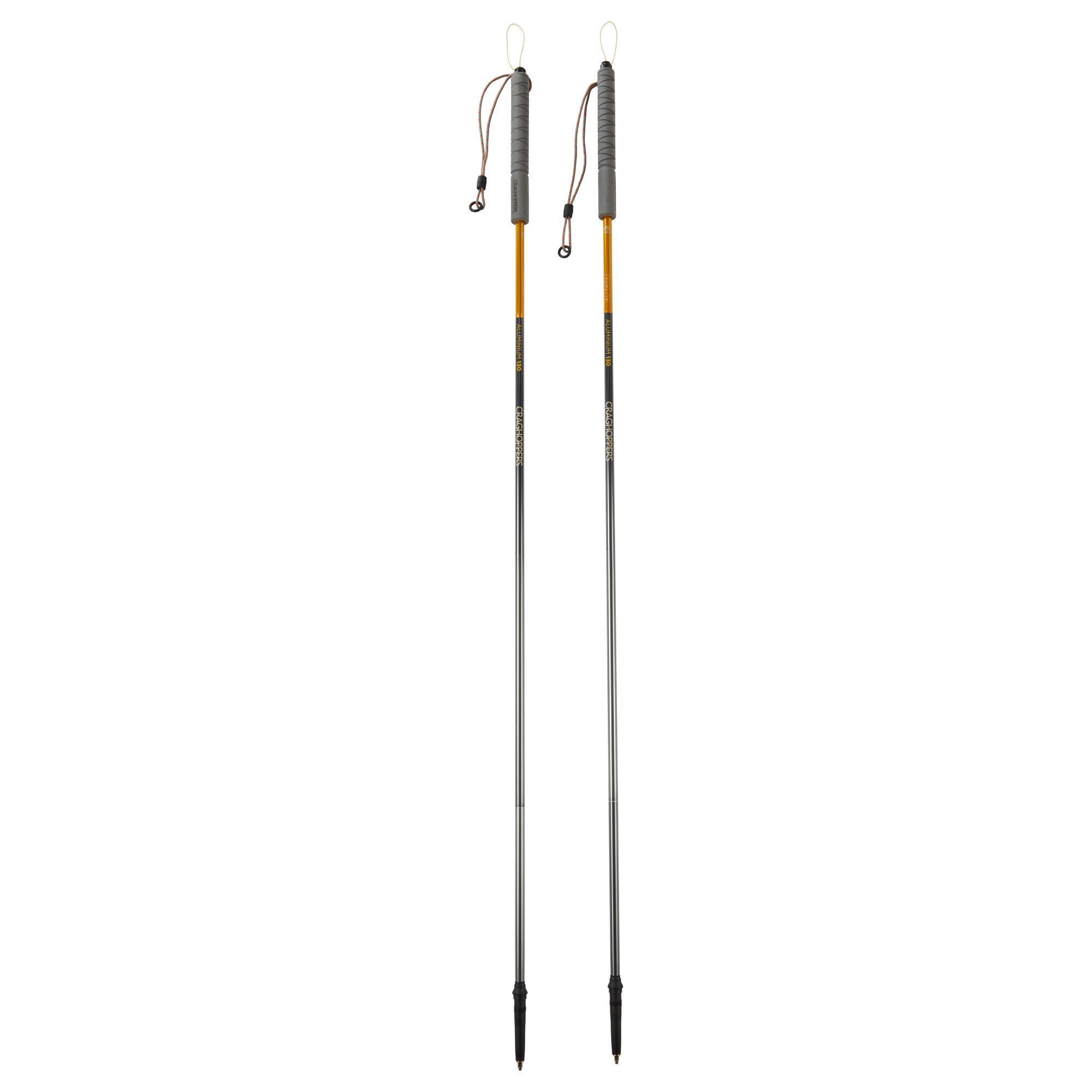 Craghoppers Unisex Treklite Compact Trekking Poles (Anodised Yellow/Anodised Grey) - Yellow/White - Size 65 cm
