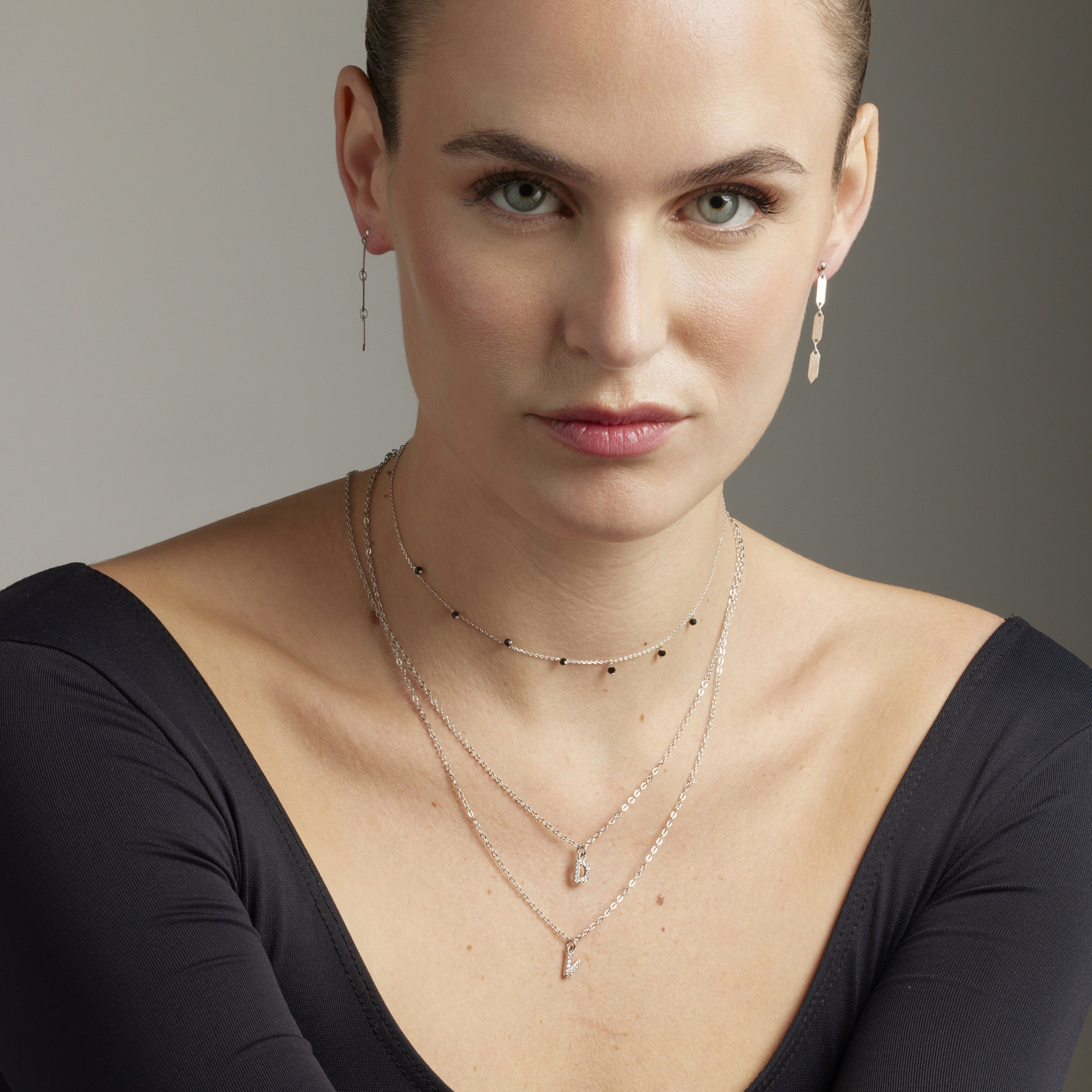Luxenter khosar halsband i 925 sterling silver och onyx med rodiumpläterad yta dam – bild 2
