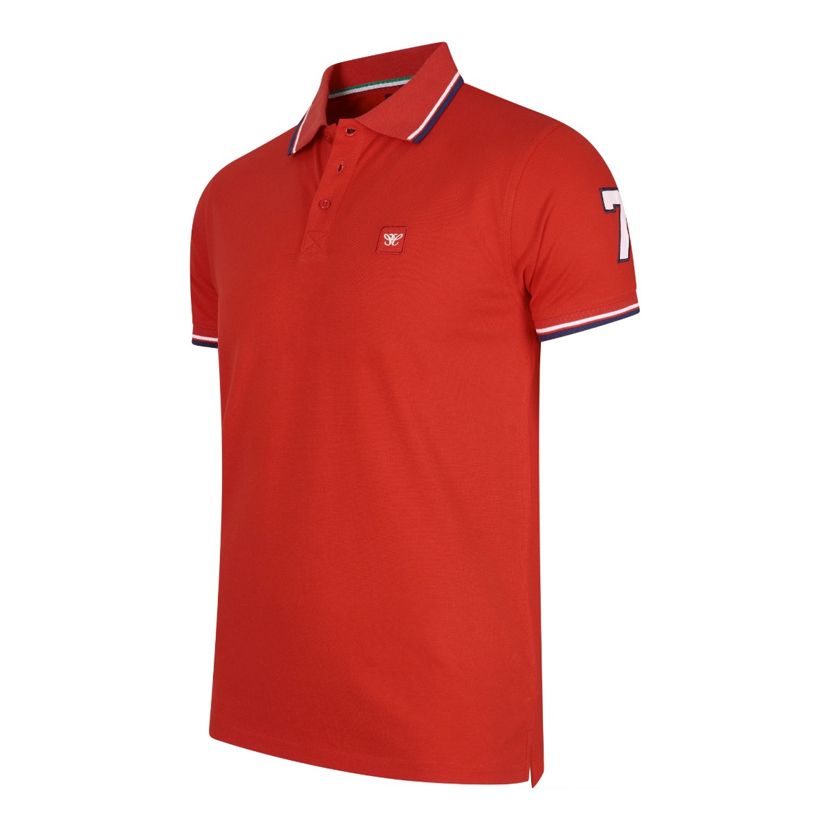 Cappuccino Italia Polo Applique Pique Rod pikéer herr – bild 2