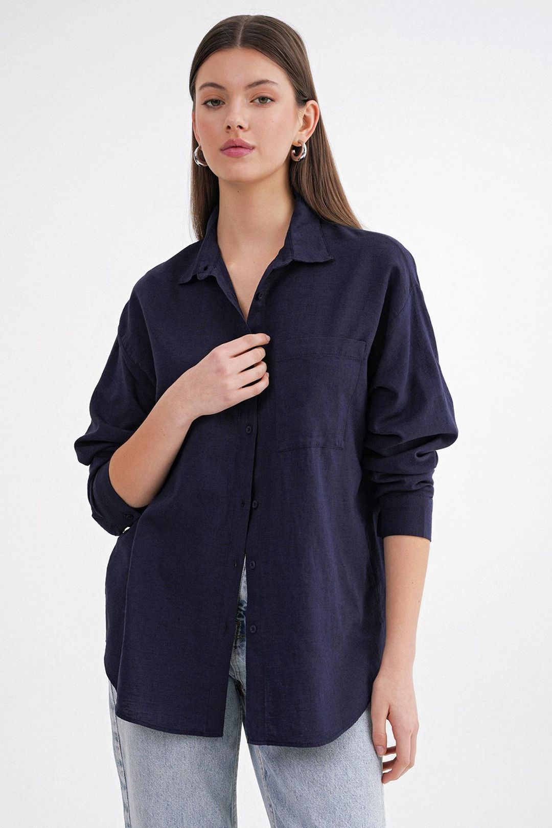 Oversized Linnenmix Shirt